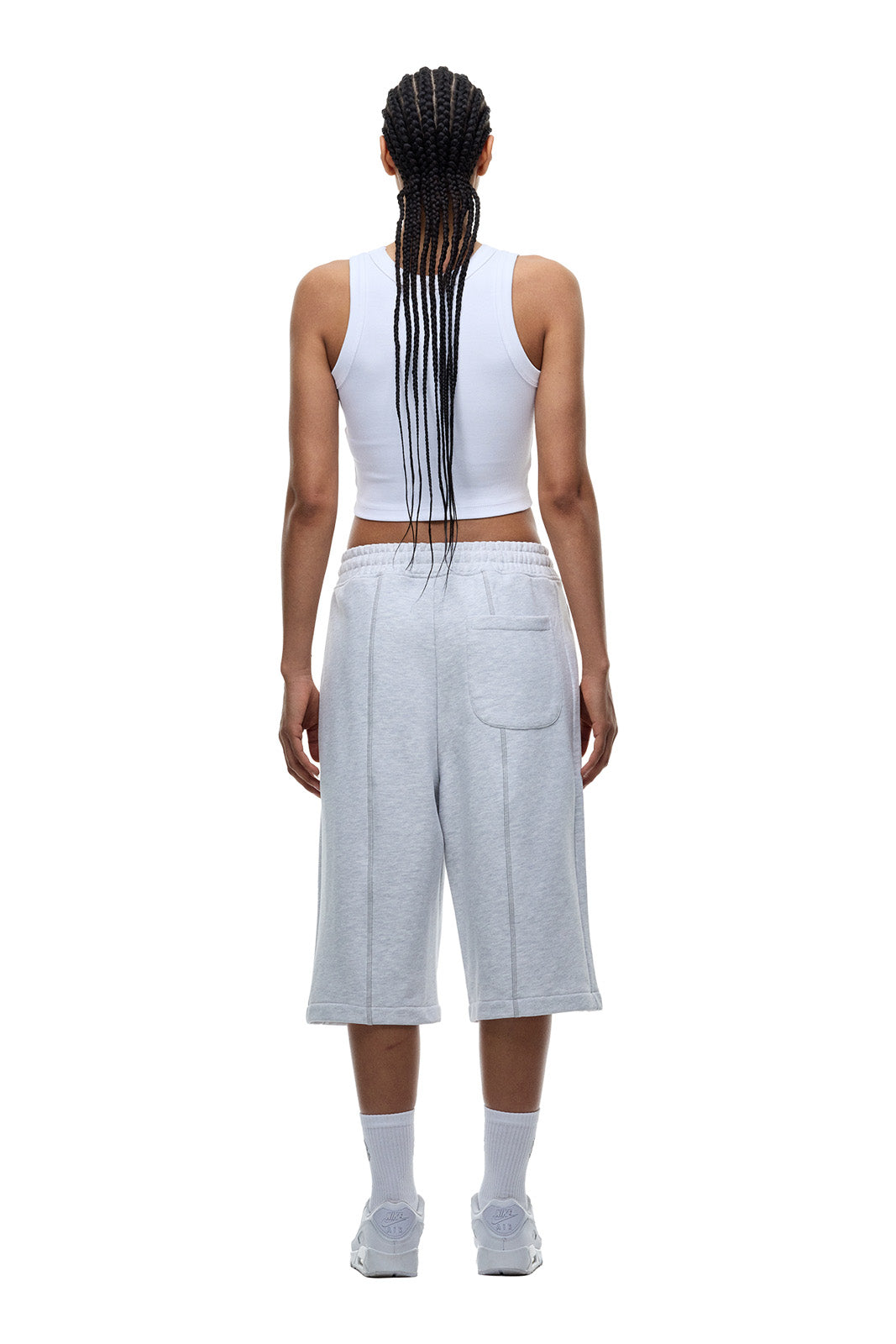 6PM+ LONG SHORTS LIGHT GREY MELANGE