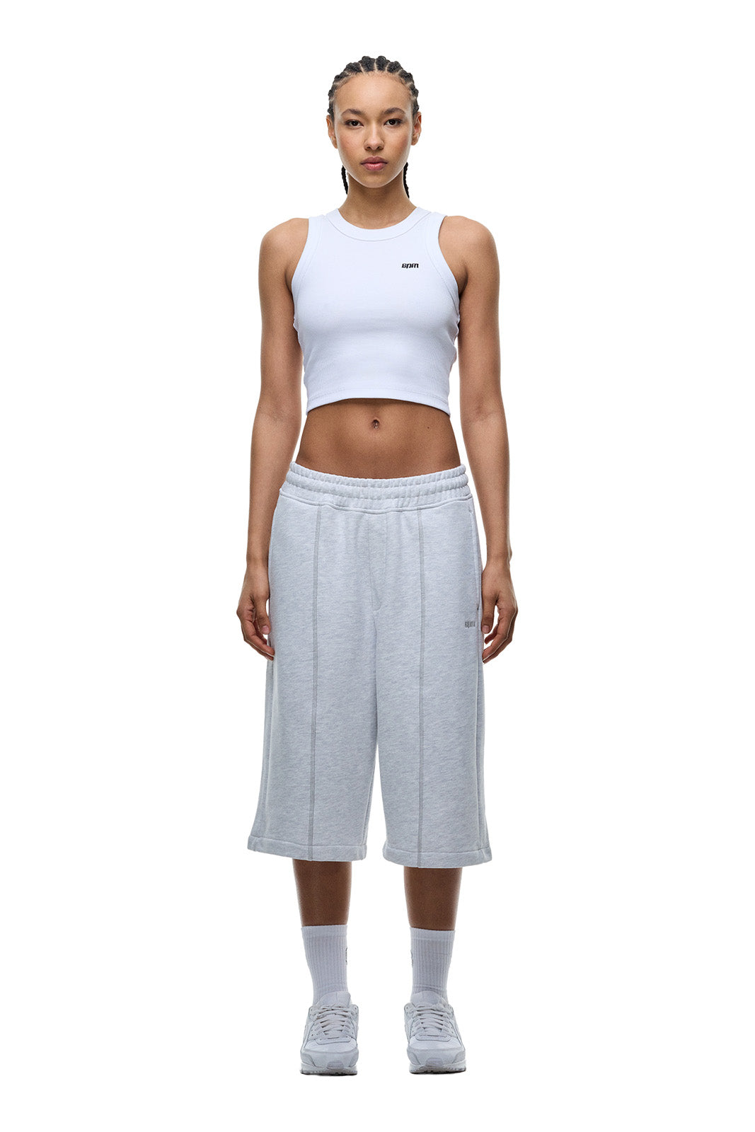 6PM+ LONG SHORTS LIGHT GREY MELANGE