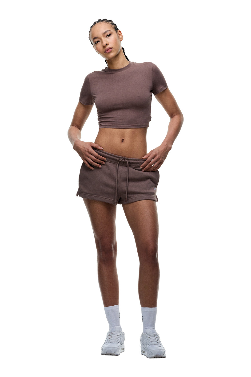 WMNS CROPPED T-SHIRT STONE BROWN