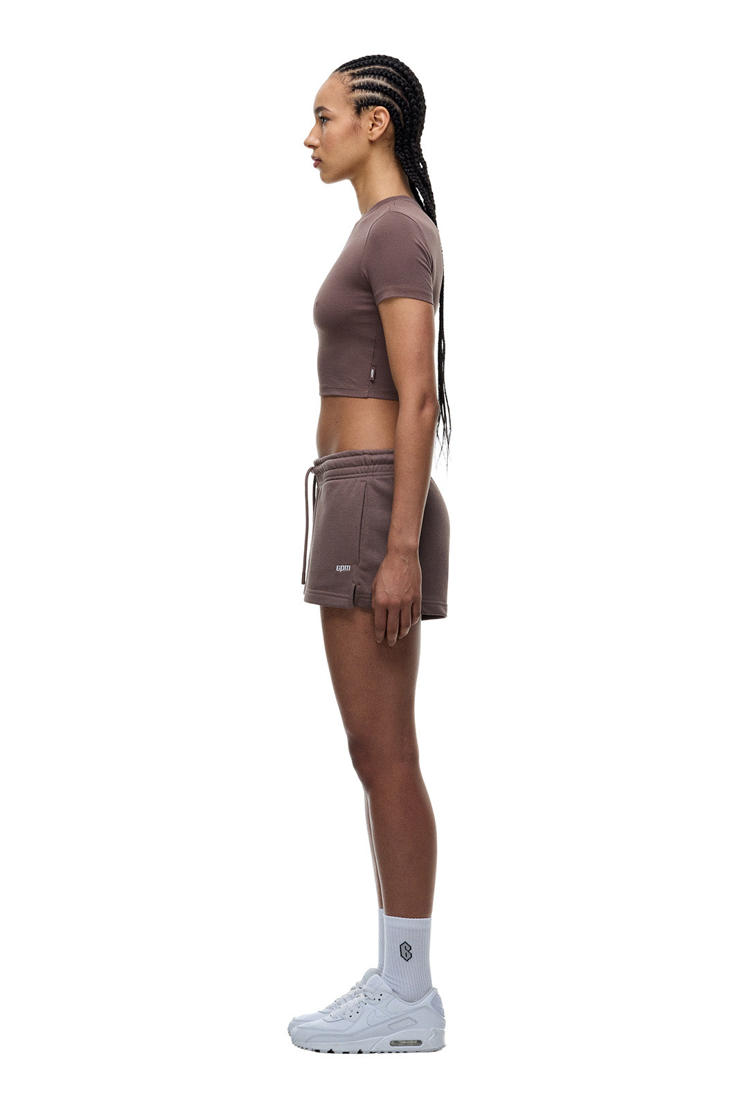 WMNS CROPPED T-SHIRT STONE BROWN