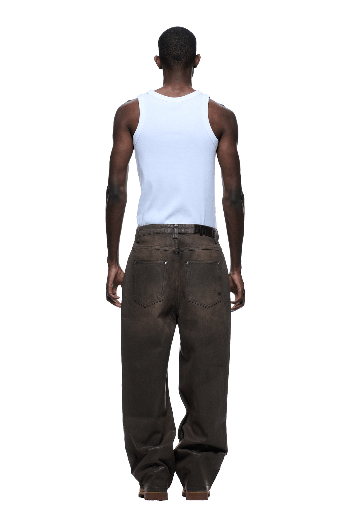 WAX COATED DENIM BROWN