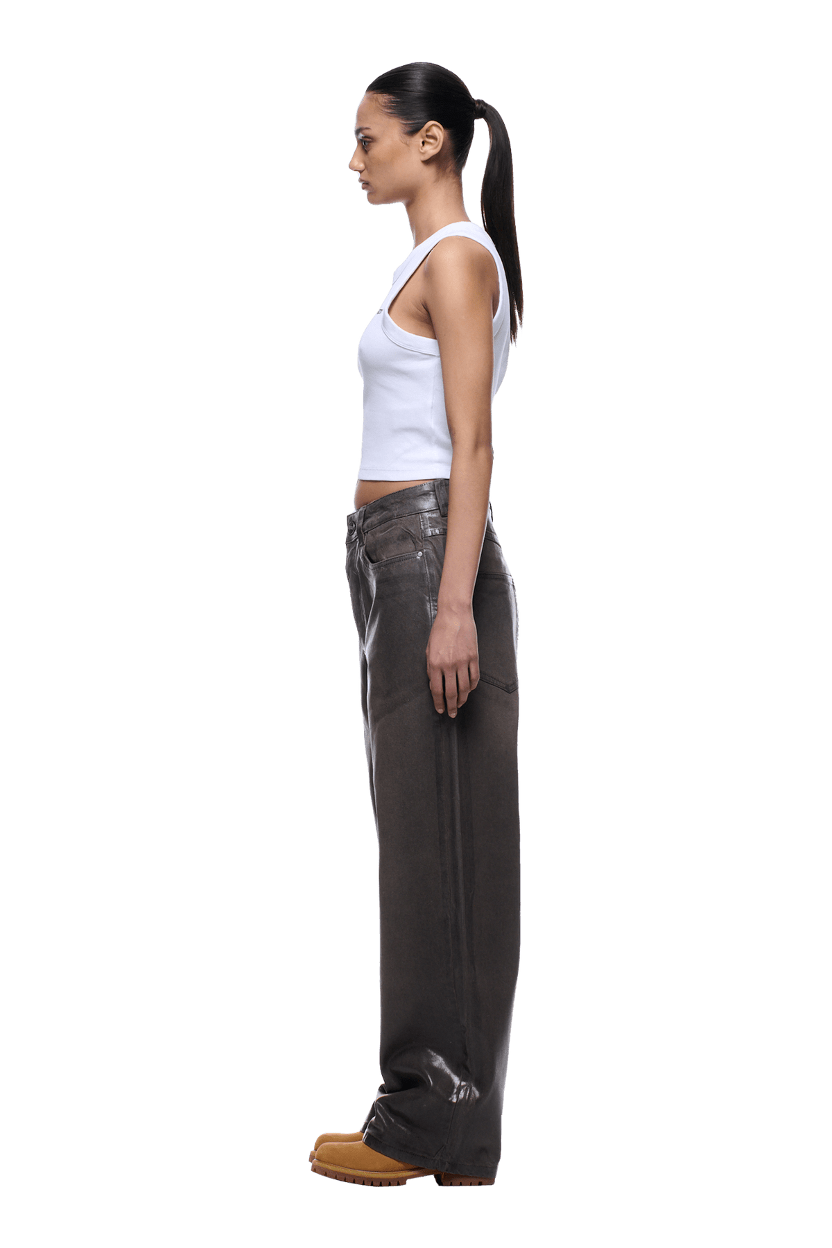 WAX COATED DENIM BROWN