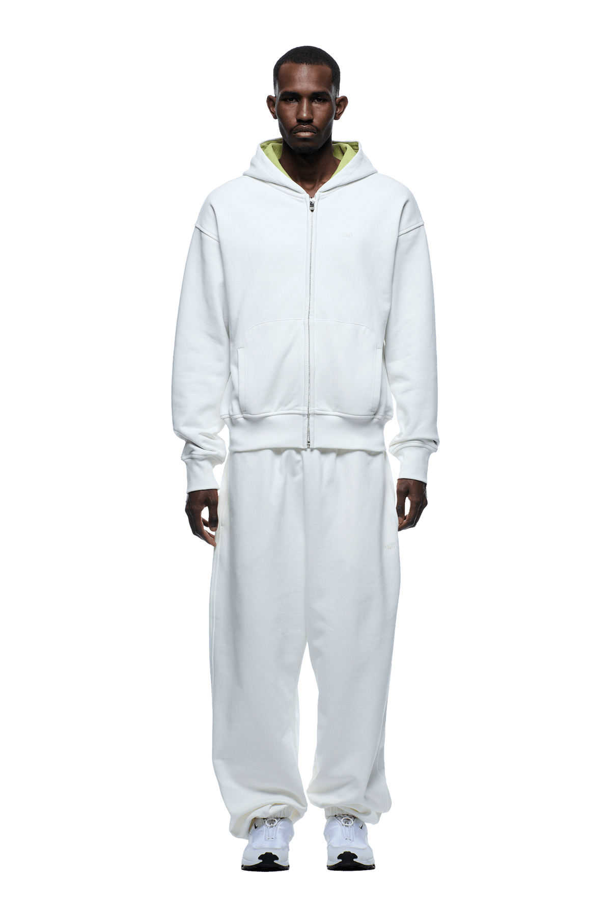 WAFFLE LINED ZIP HOODIE COCONUT WHITE