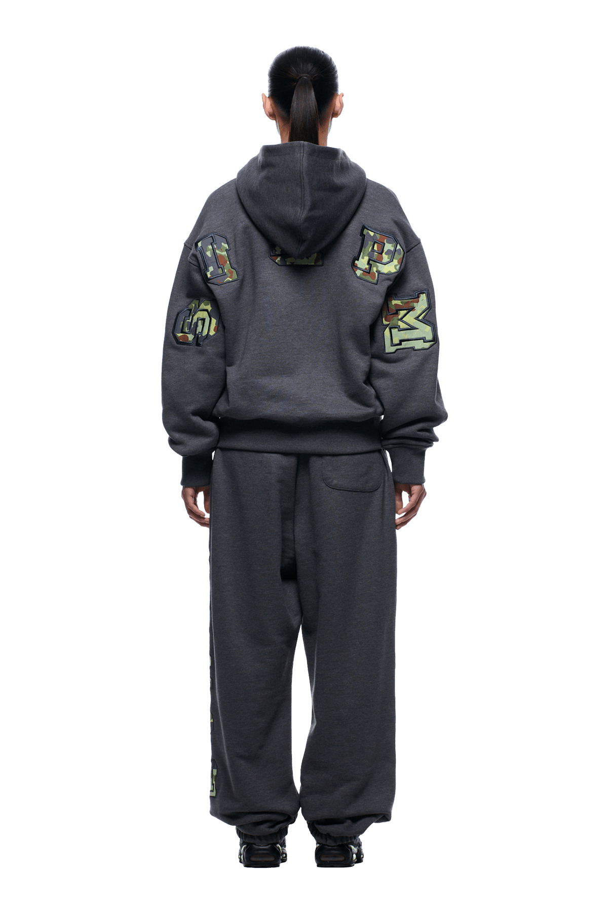 WAFFLE LINED ZIP HOODIE GREY CAMO