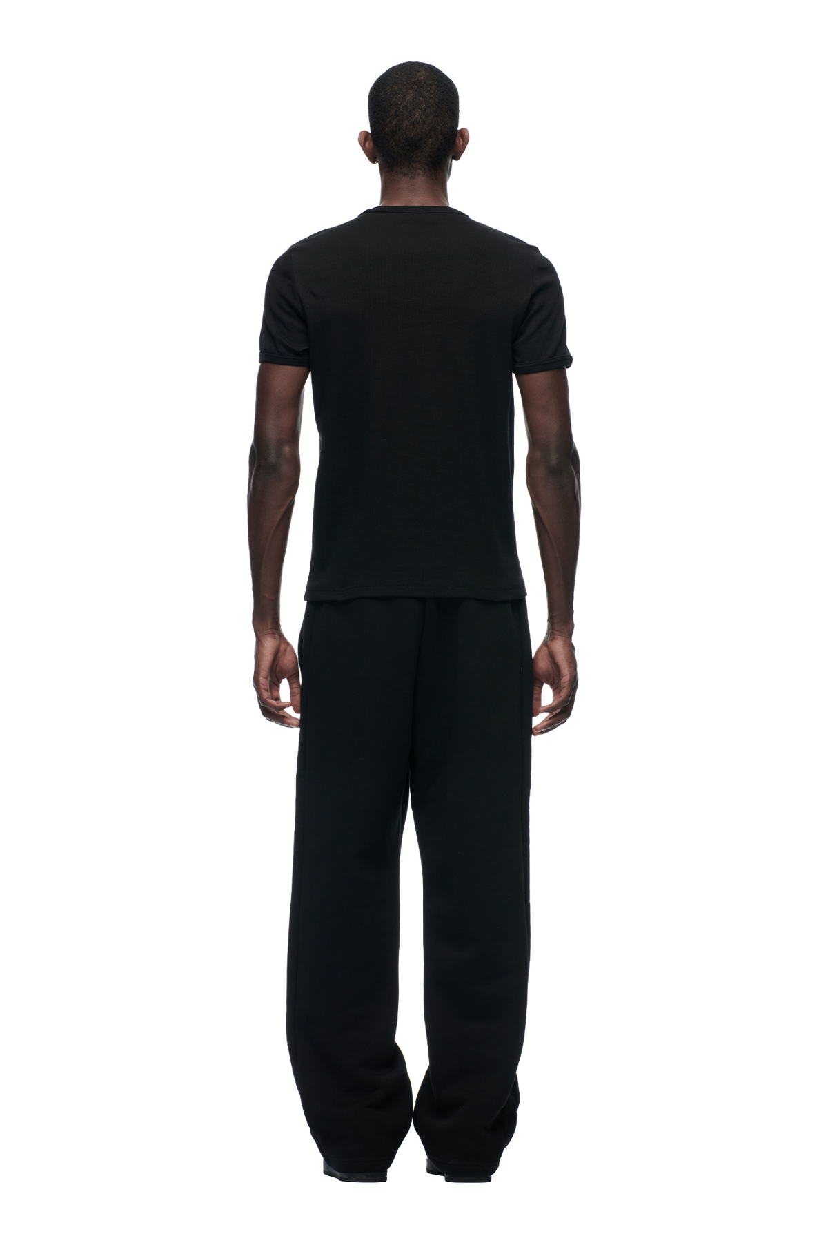 RIBBED SLIM FIT TEE BLACK