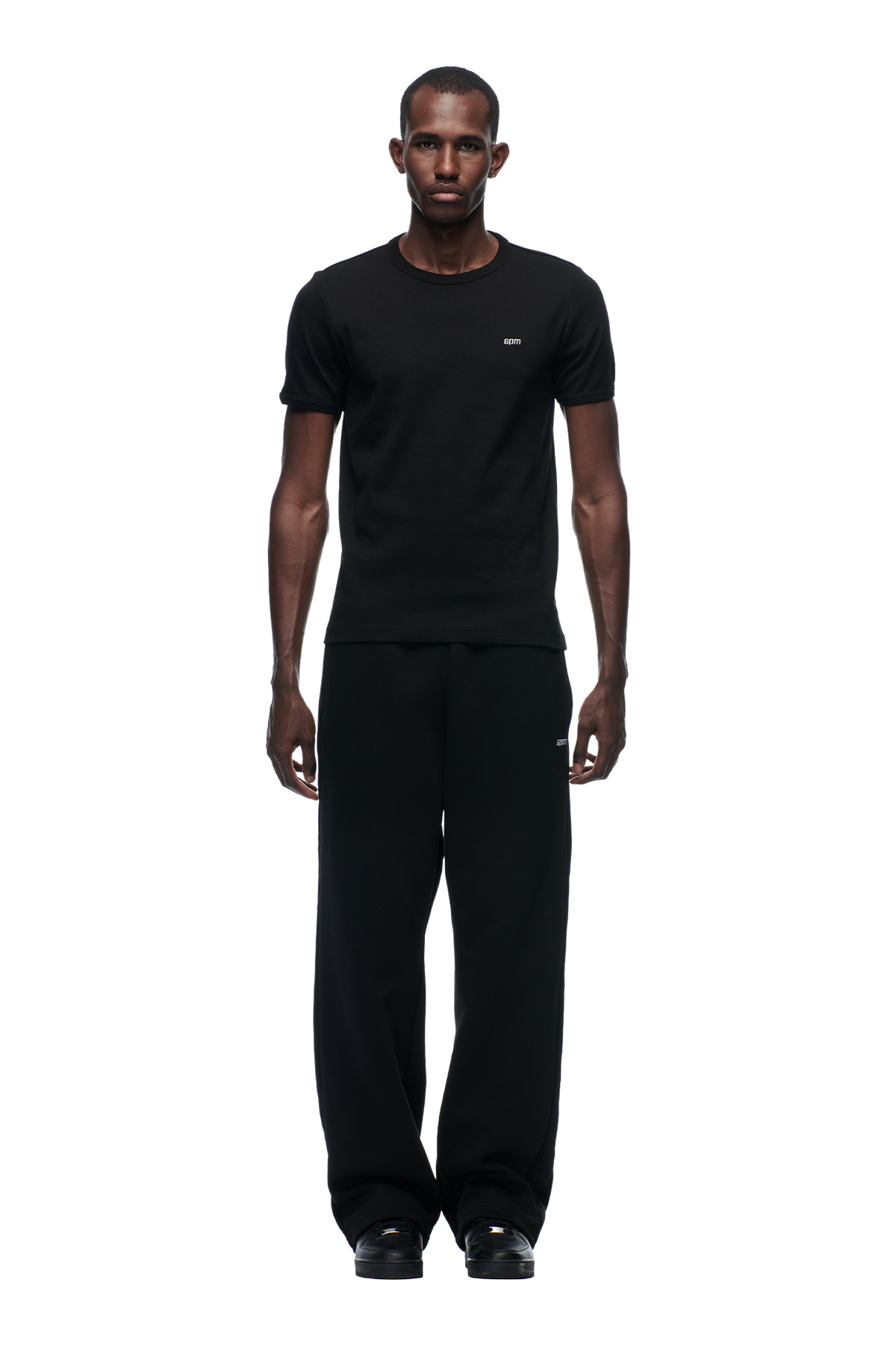 RIBBED SLIM FIT TEE BLACK