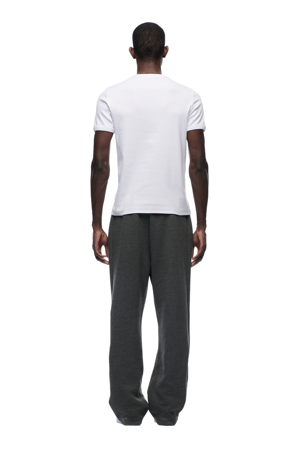 RIBBED SLIM FIT TEE WHITE