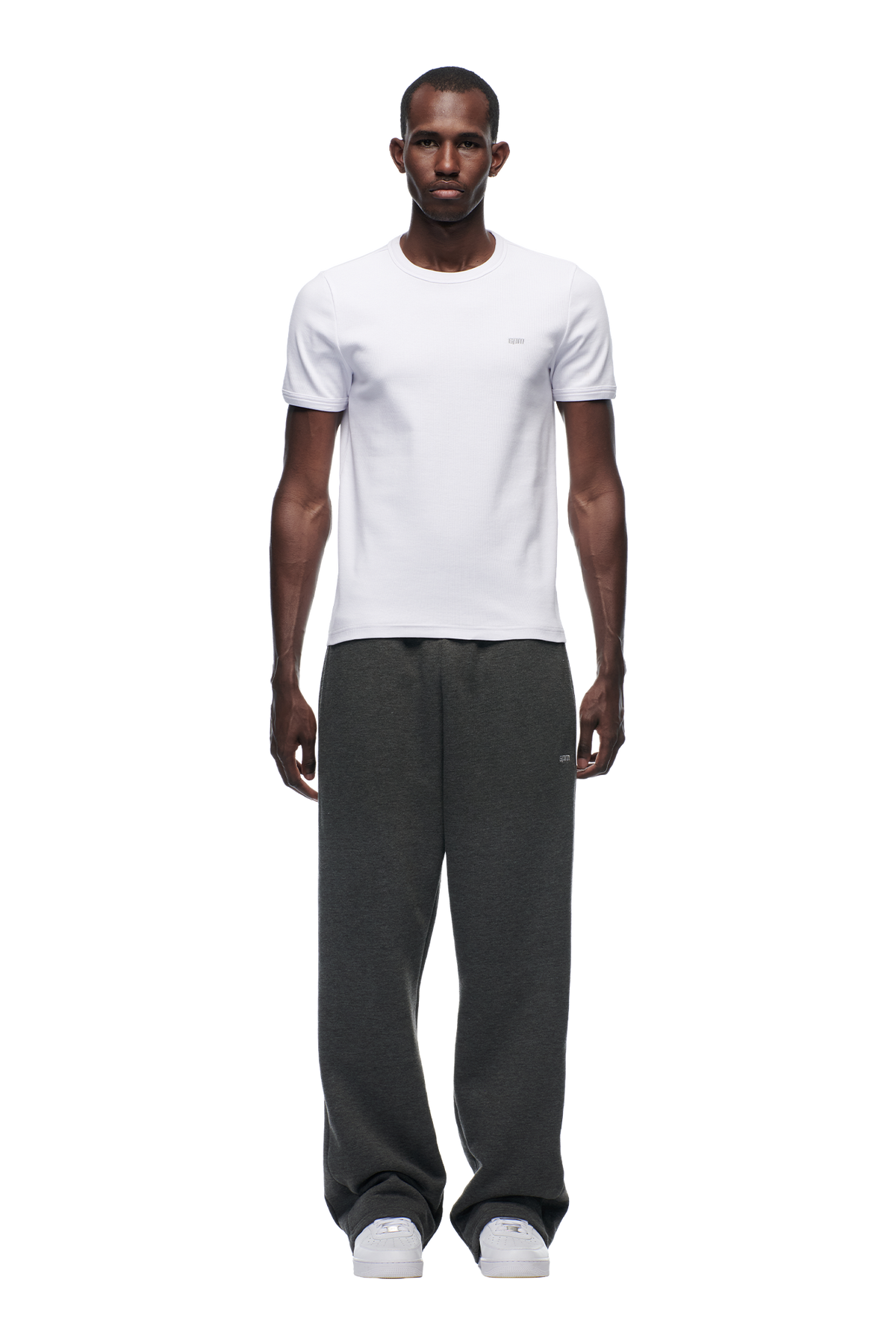 RIBBED SLIM FIT TEE WHITE