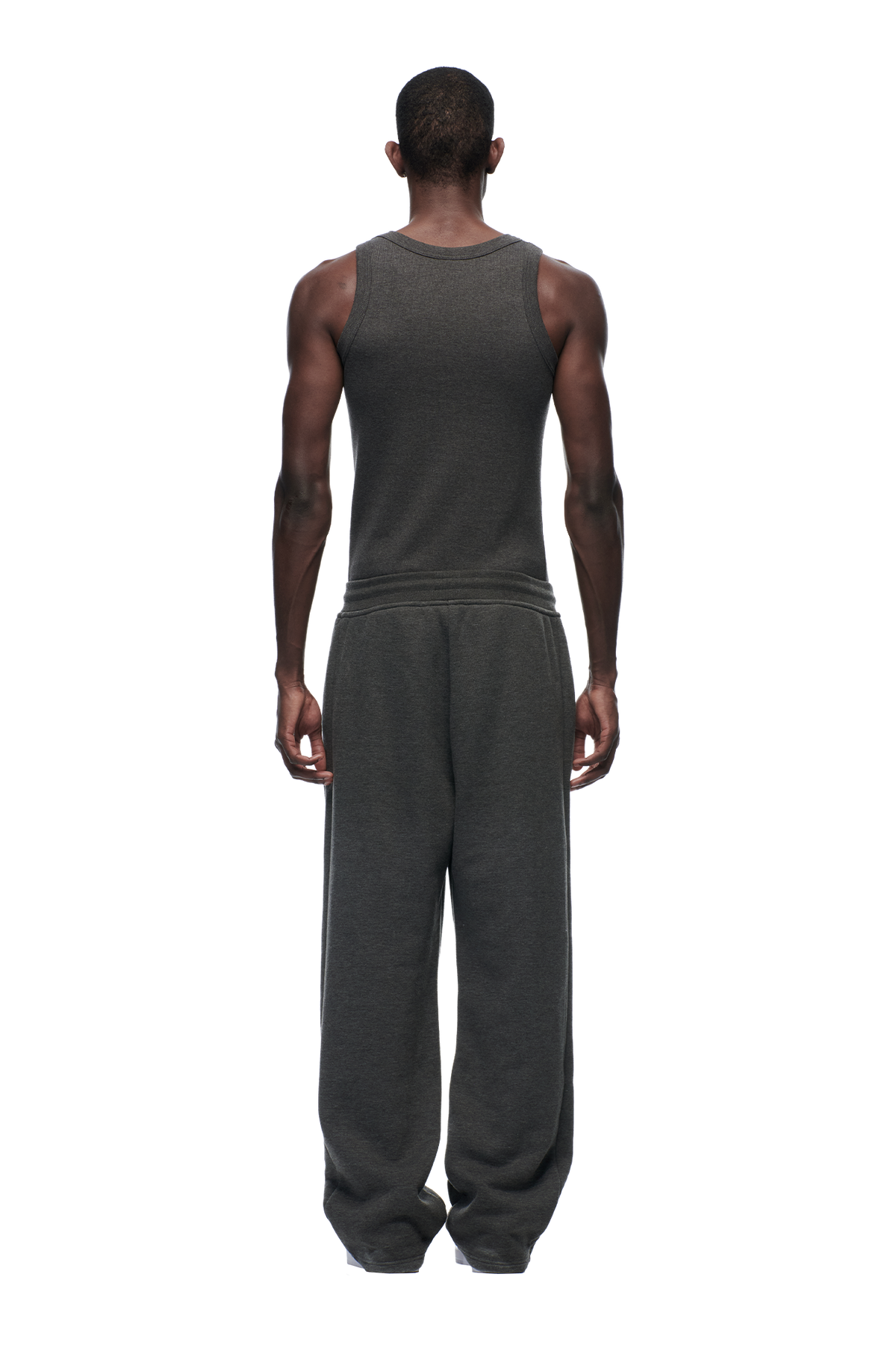 OPEN LEG JOGGER DARK GREY MELANGE