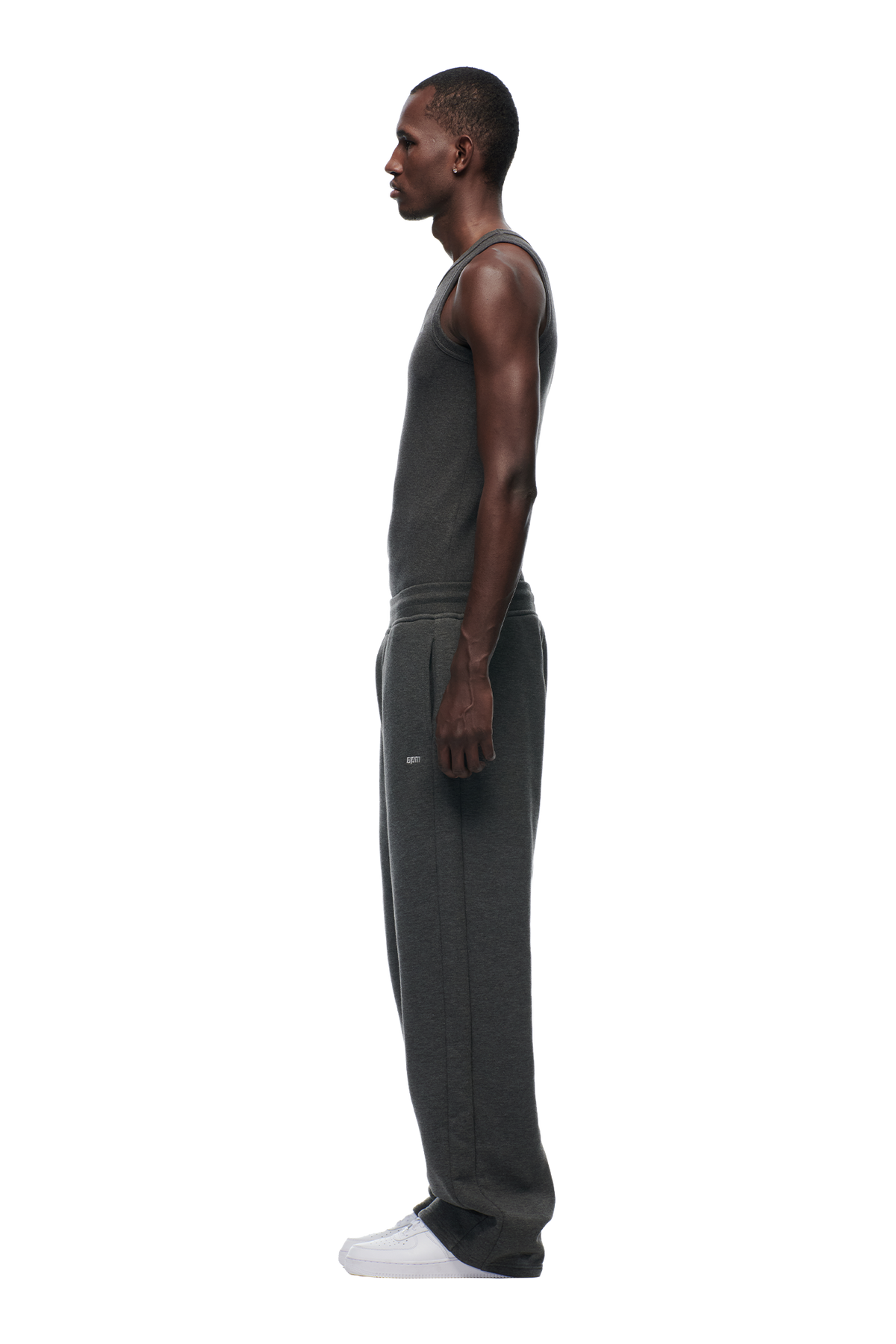 OPEN LEG JOGGER DARK GREY MELANGE