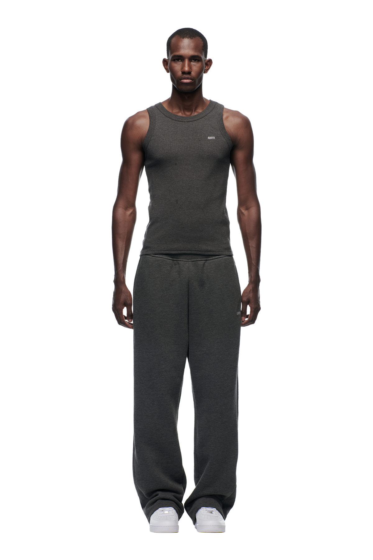 OPEN LEG JOGGER DARK GREY MELANGE