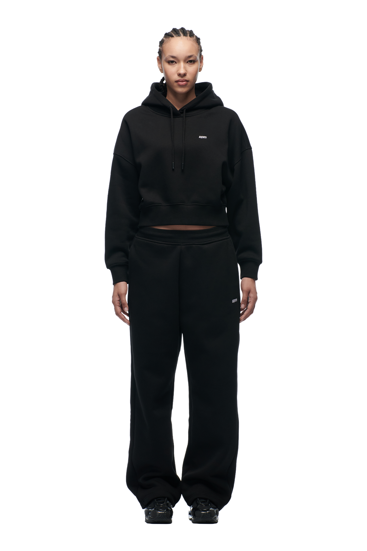 WMNS CROPPED HOODIE BLACK