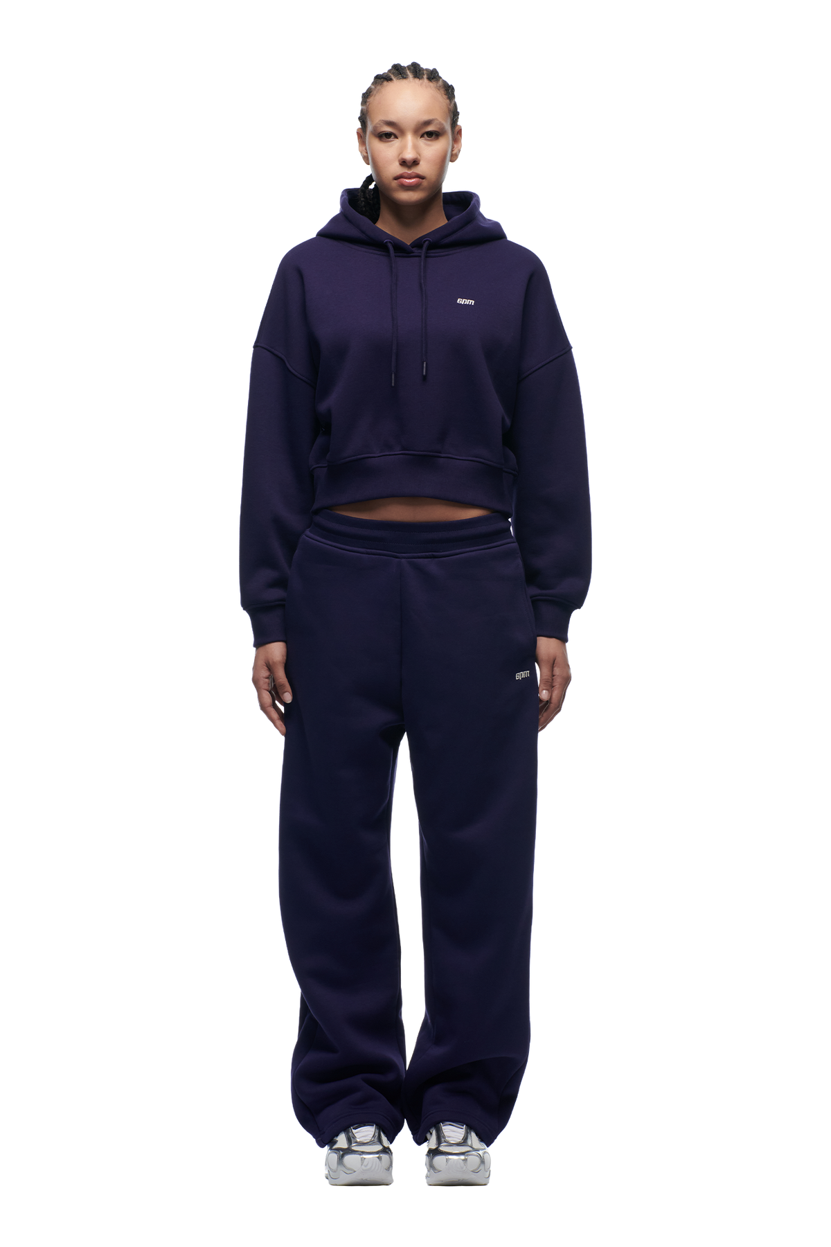 WMNS CROPPED HOODIE ORBIT BLUE
