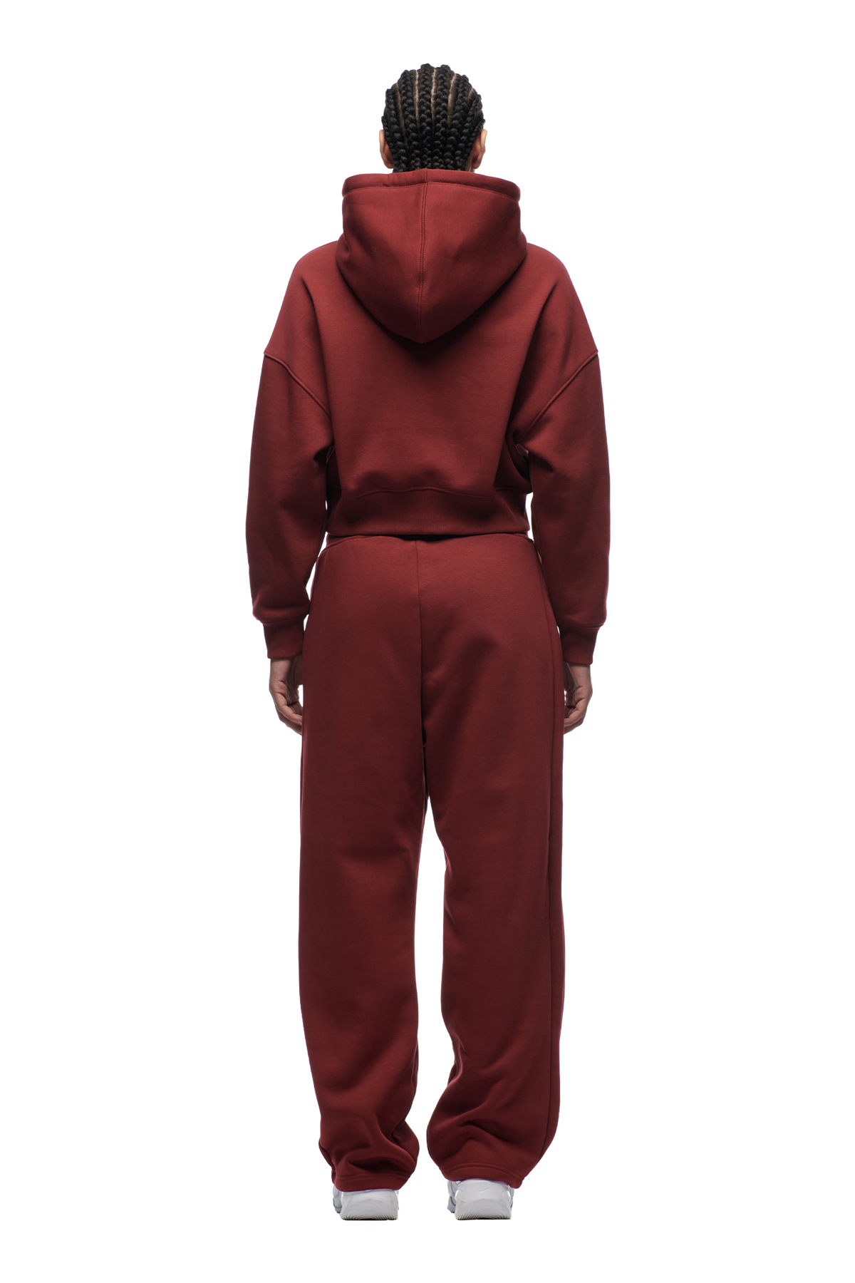 WMNS CROPPED HOODIE WINE RED