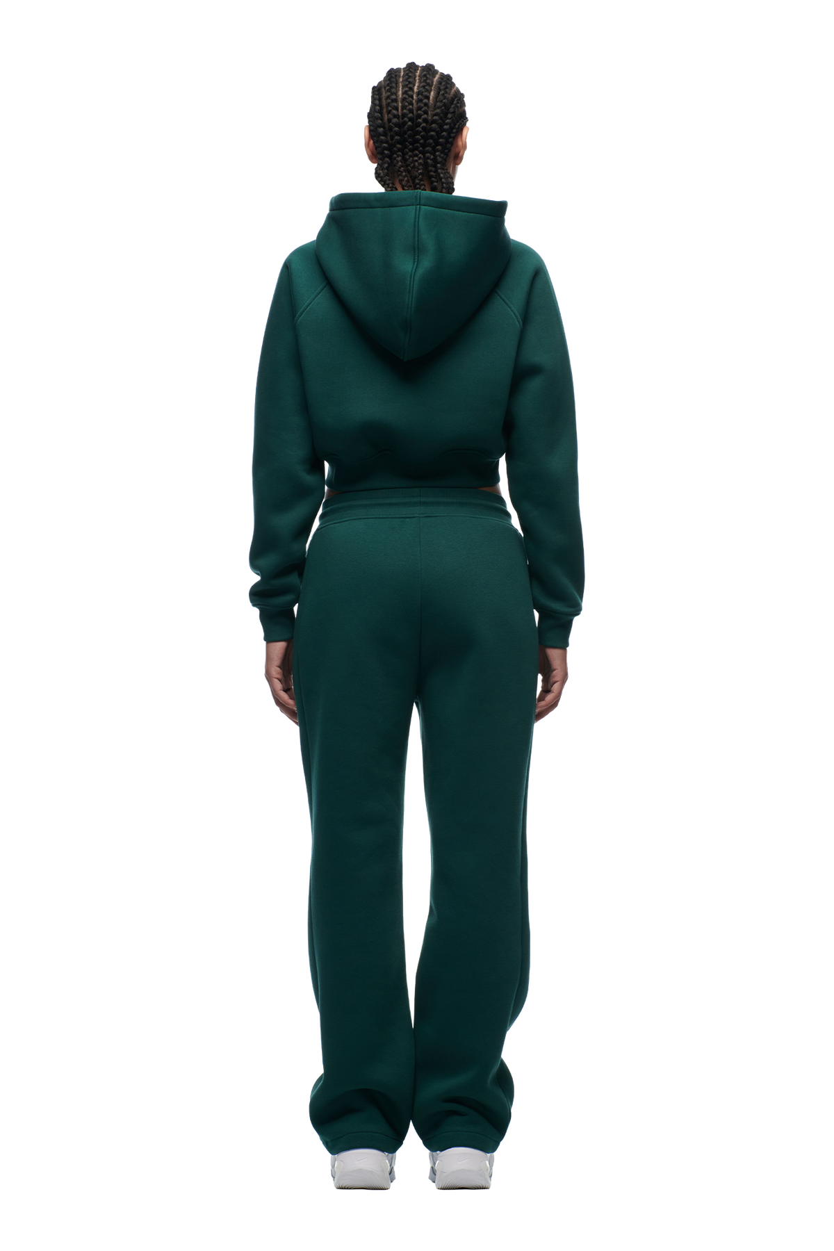 WMNS CROPPED ZIP HOODIE EVERGREEN