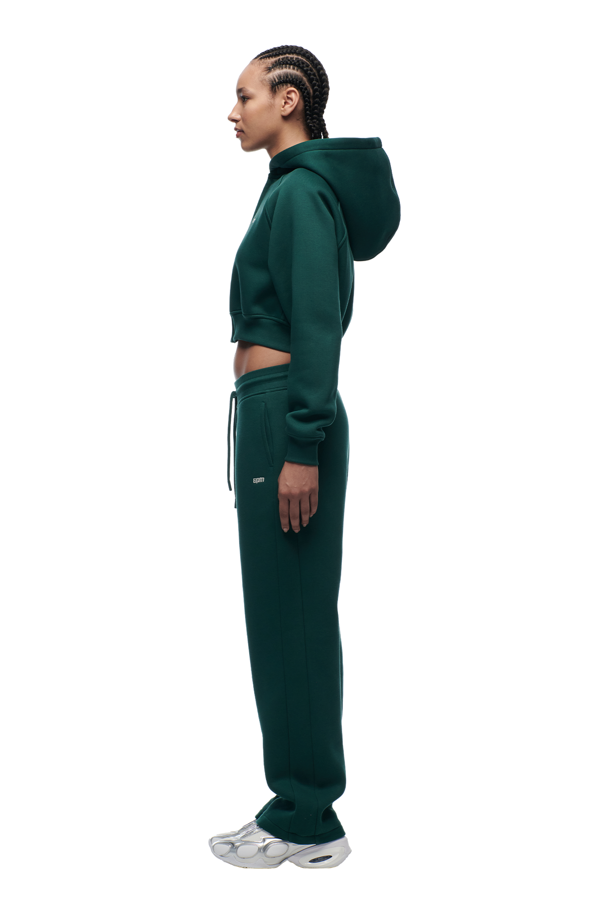 WMNS CROPPED ZIP HOODIE EVERGREEN