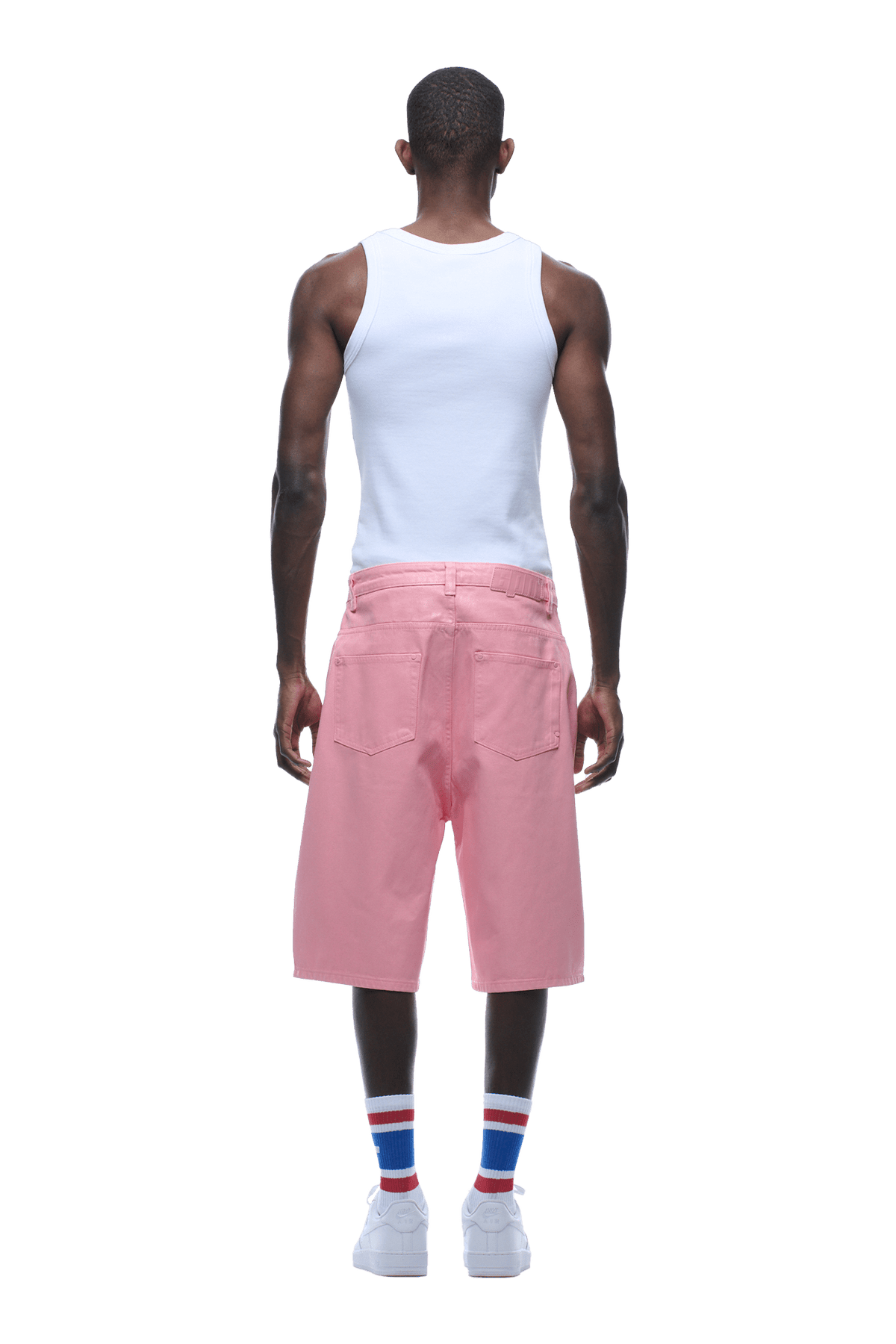 COATED DENIM SHORTS PINK