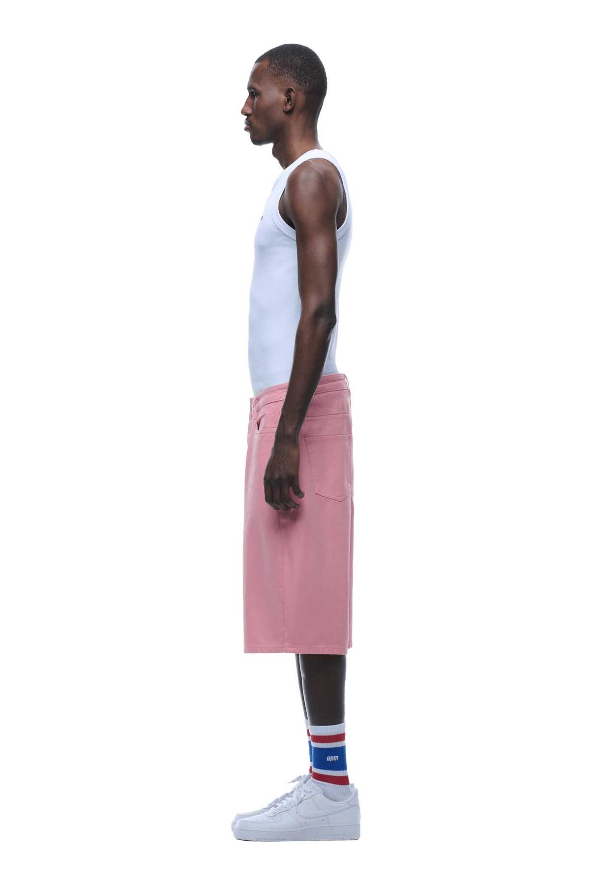 COATED DENIM SHORTS PINK