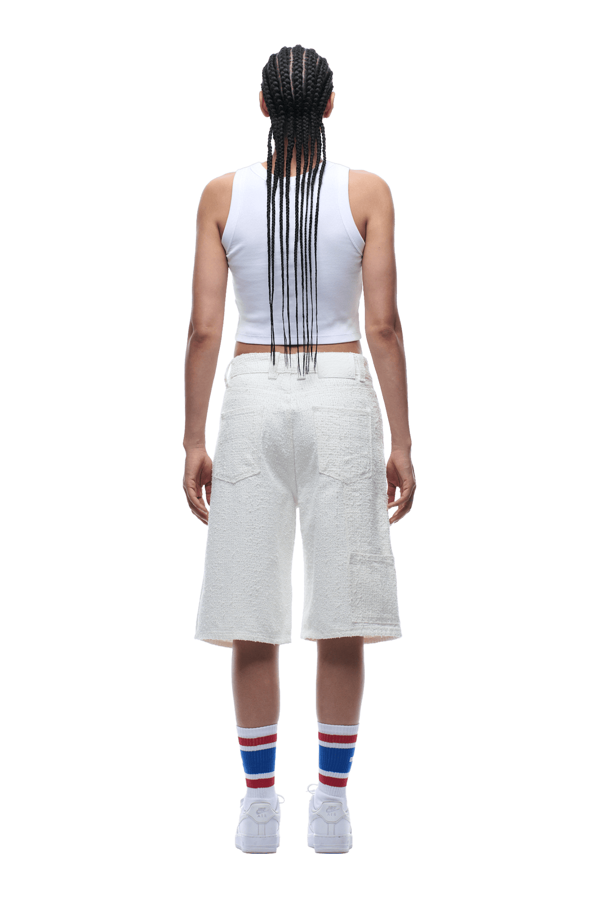 NEEDLEPUNCH CARPENTER SHORTS WHITE