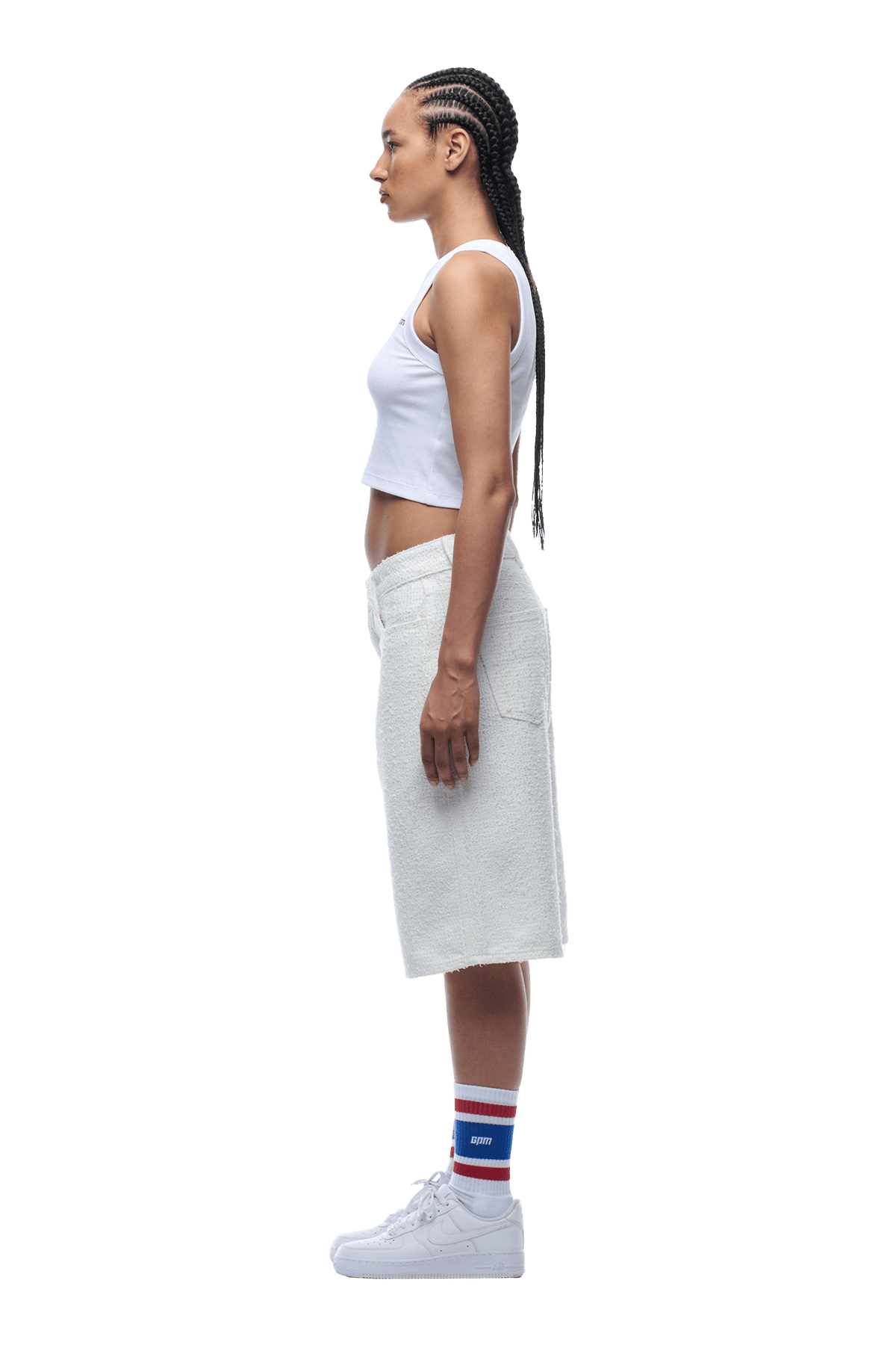 NEEDLEPUNCH CARPENTER SHORTS WHITE