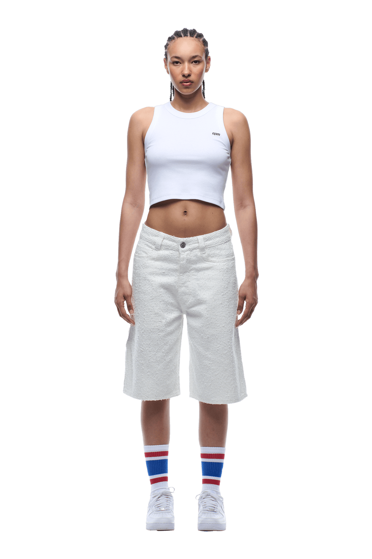 NEEDLEPUNCH CARPENTER SHORTS WHITE