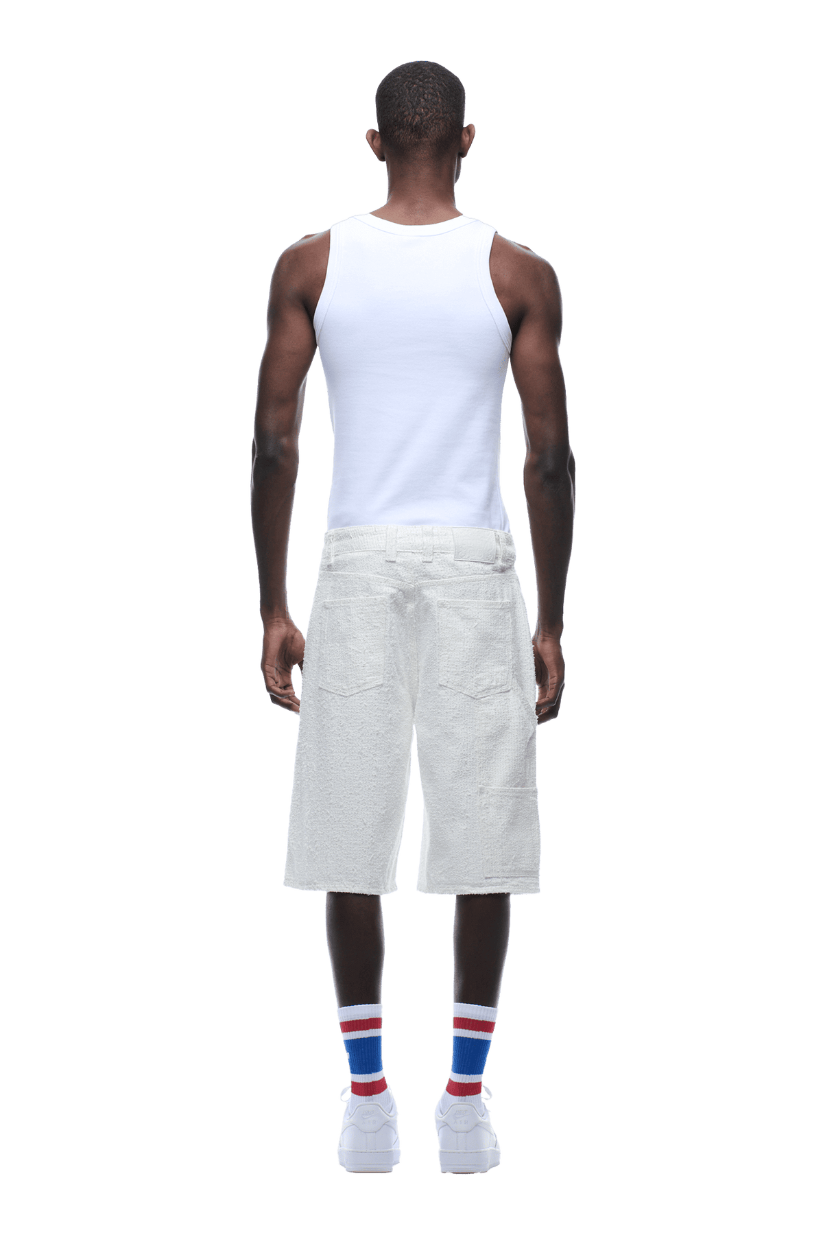 NEEDLEPUNCH CARPENTER SHORTS WHITE