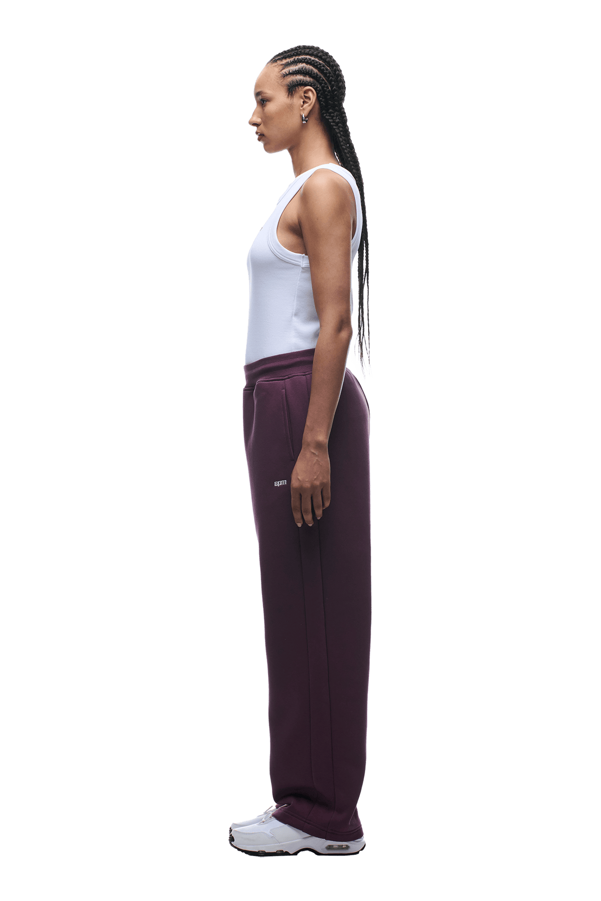 OPEN LEG JOGGER PLUM