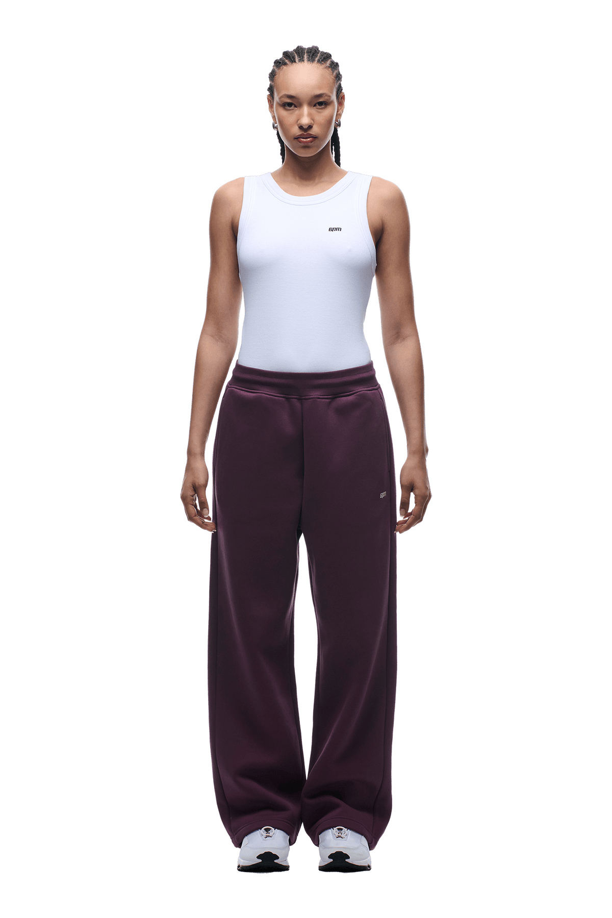OPEN LEG JOGGER PLUM