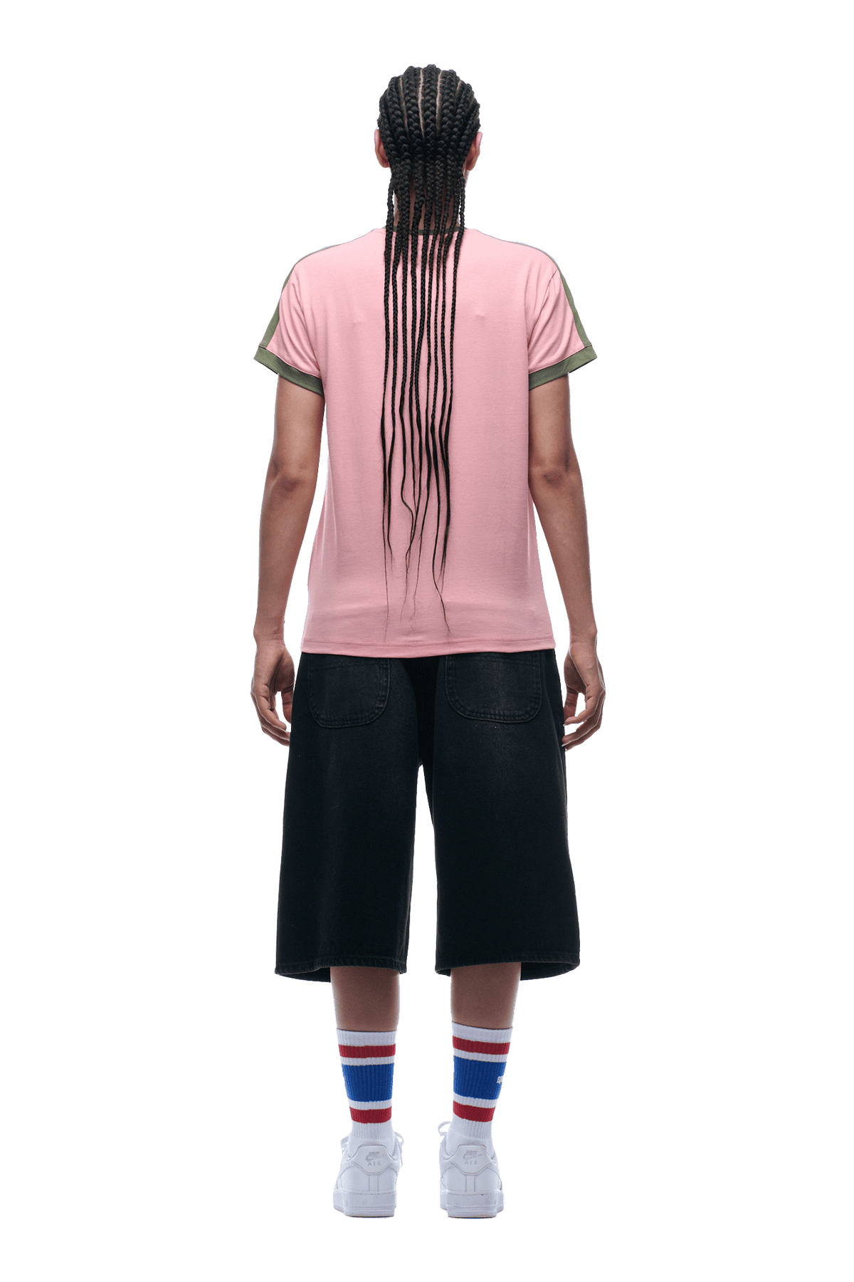 SLIM FIT RINGER TEE PINK