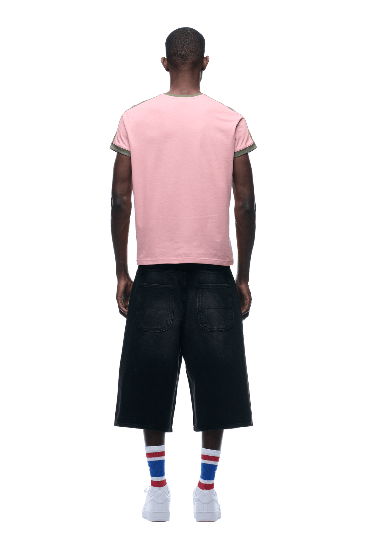 SLIM FIT RINGER TEE PINK