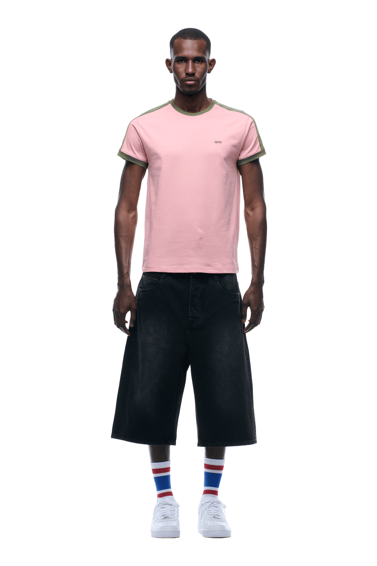 SLIM FIT RINGER TEE PINK