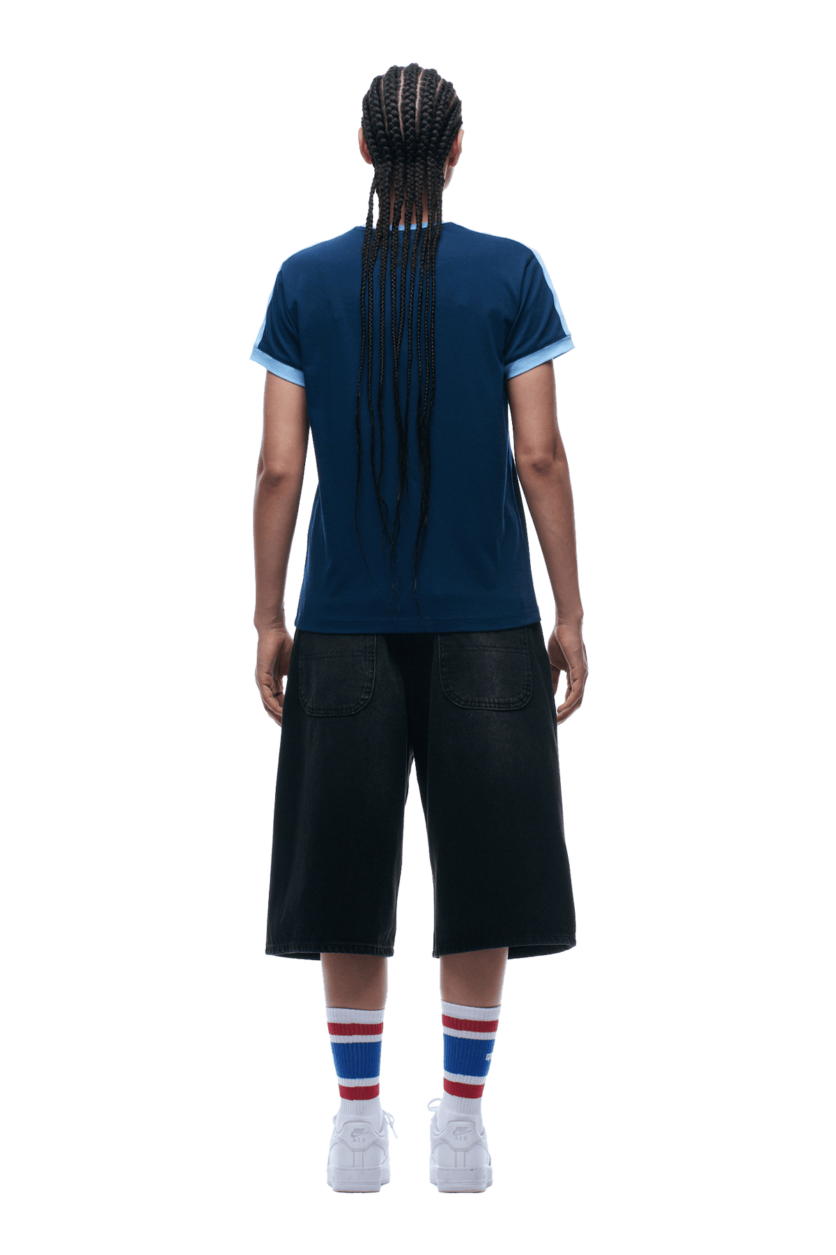 SLIM FIT RINGER TEE NAVY