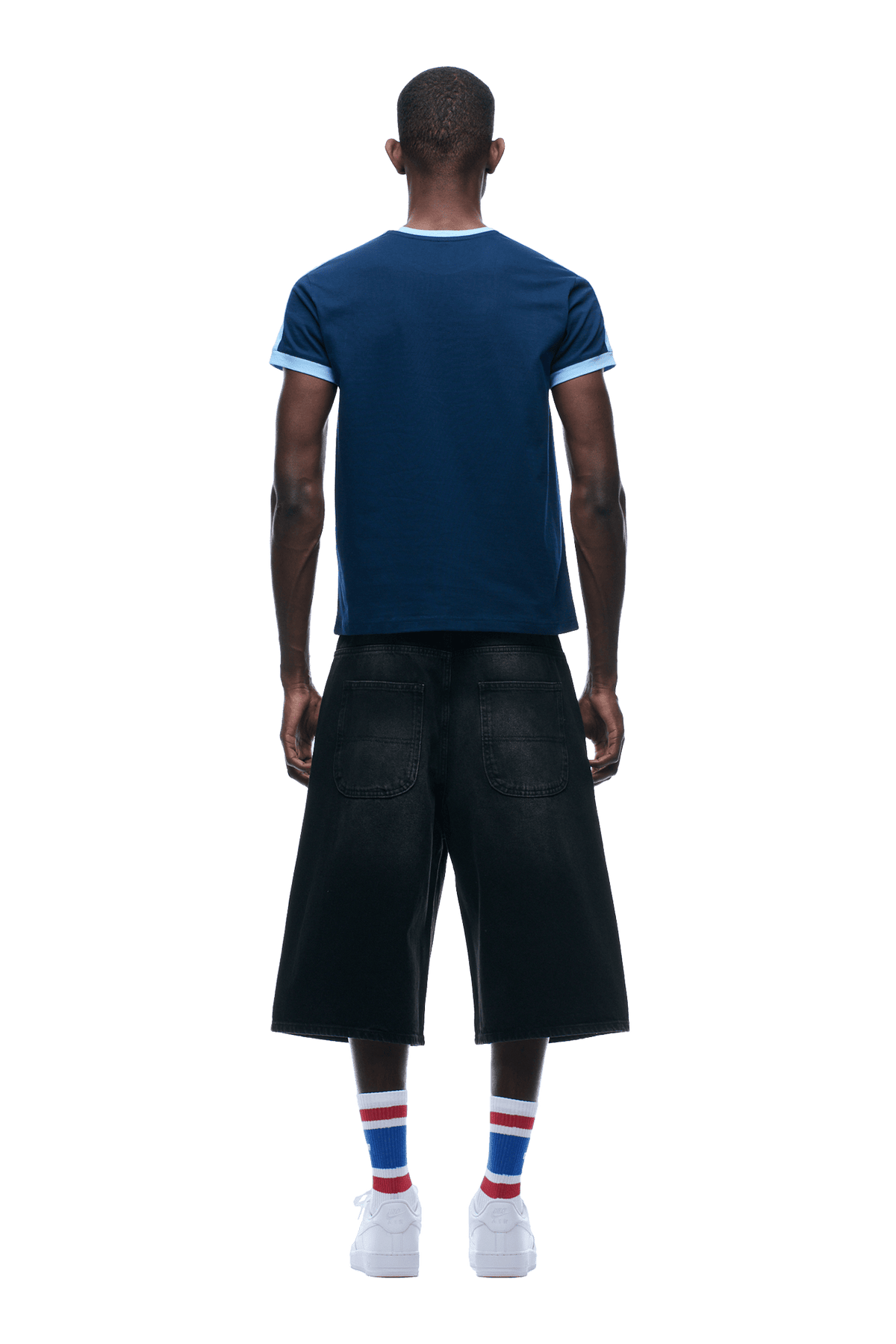 SLIM FIT RINGER TEE NAVY