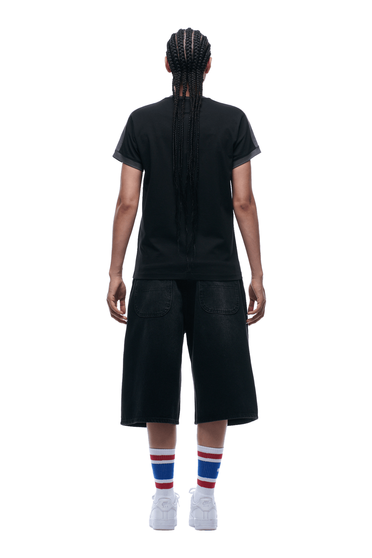 SLIM FIT RINGER TEE BLACK