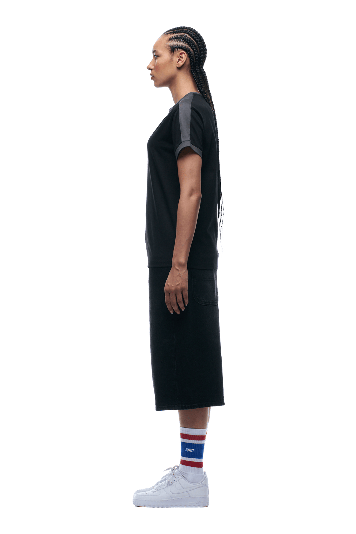 SLIM FIT RINGER TEE BLACK