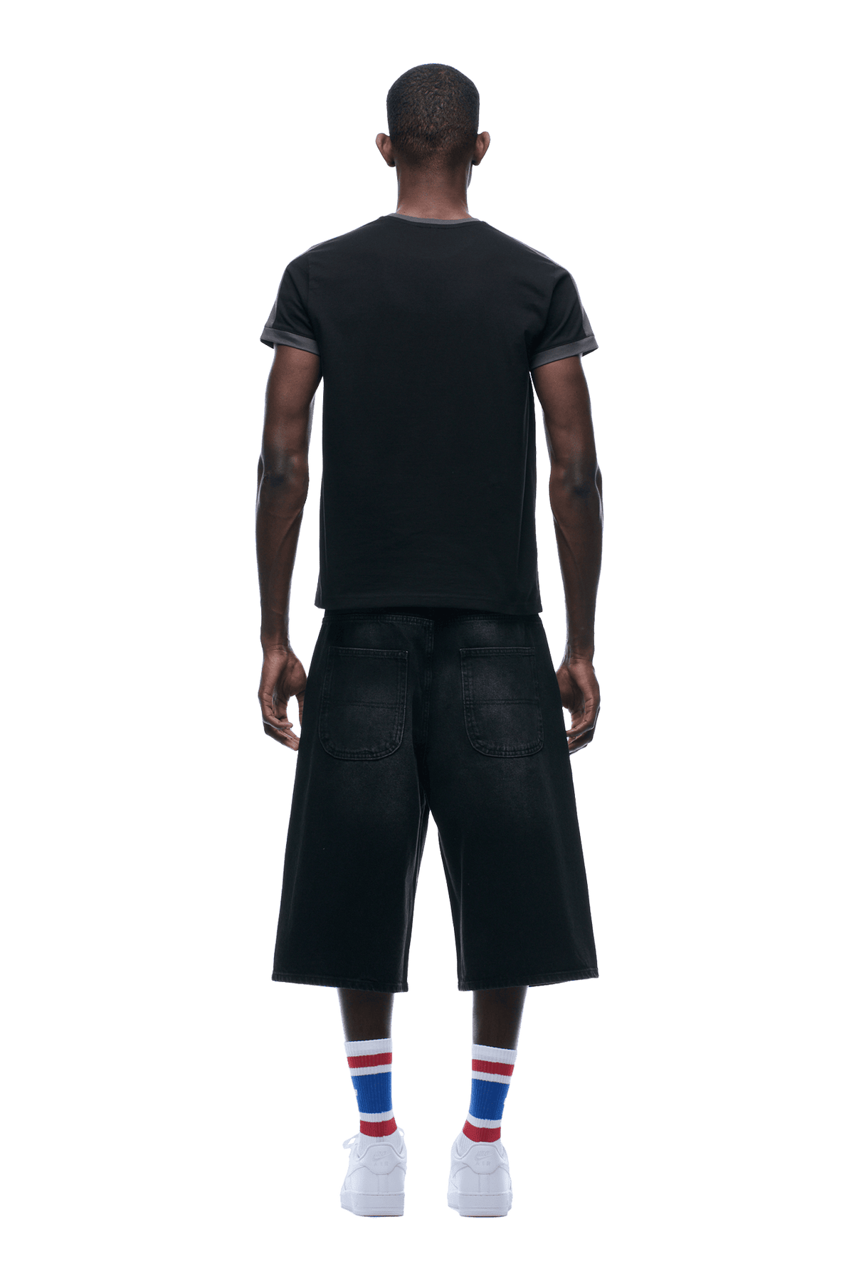SLIM FIT RINGER TEE BLACK