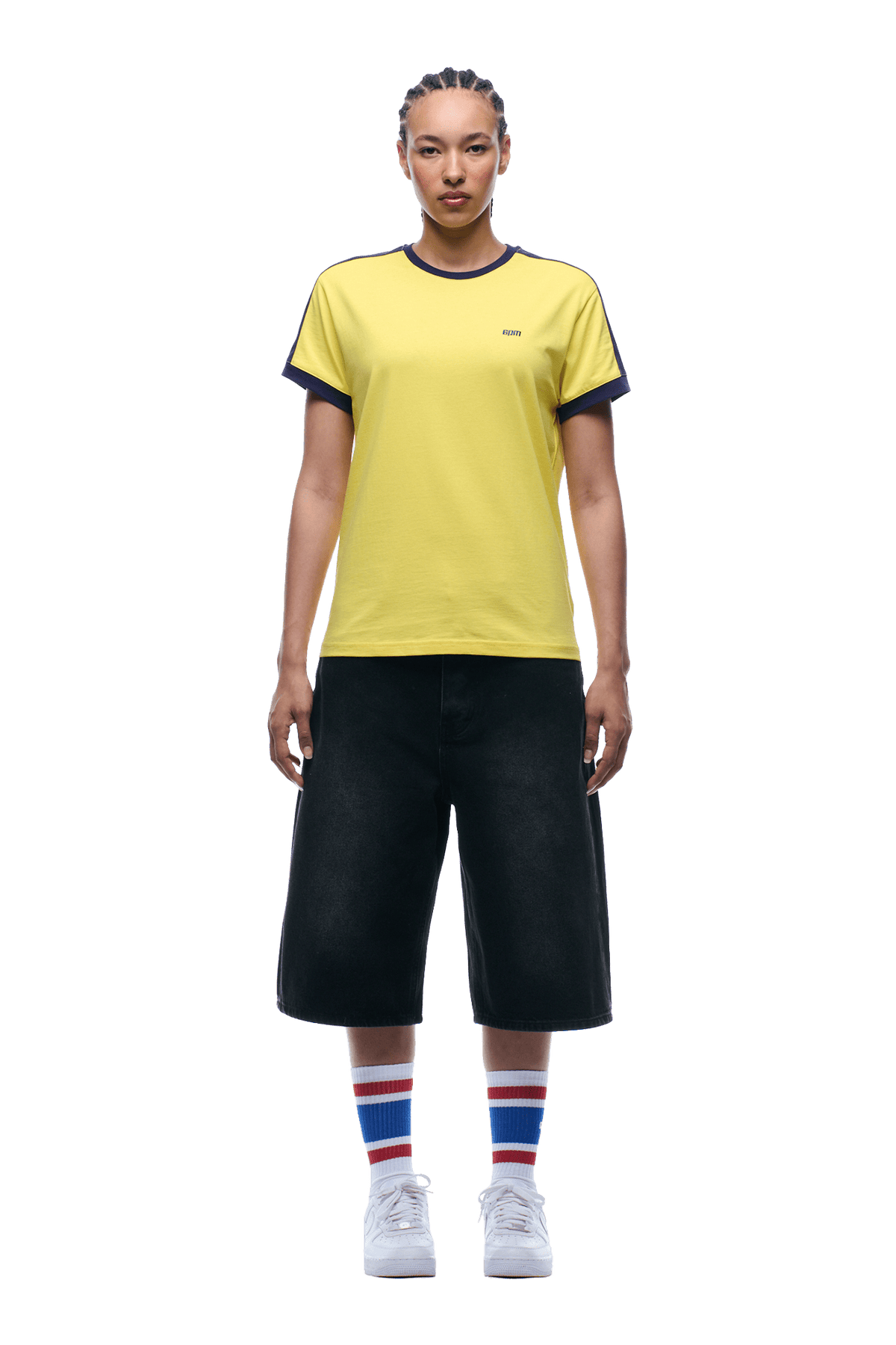 SLIM FIT RINGER TEE YELLOW