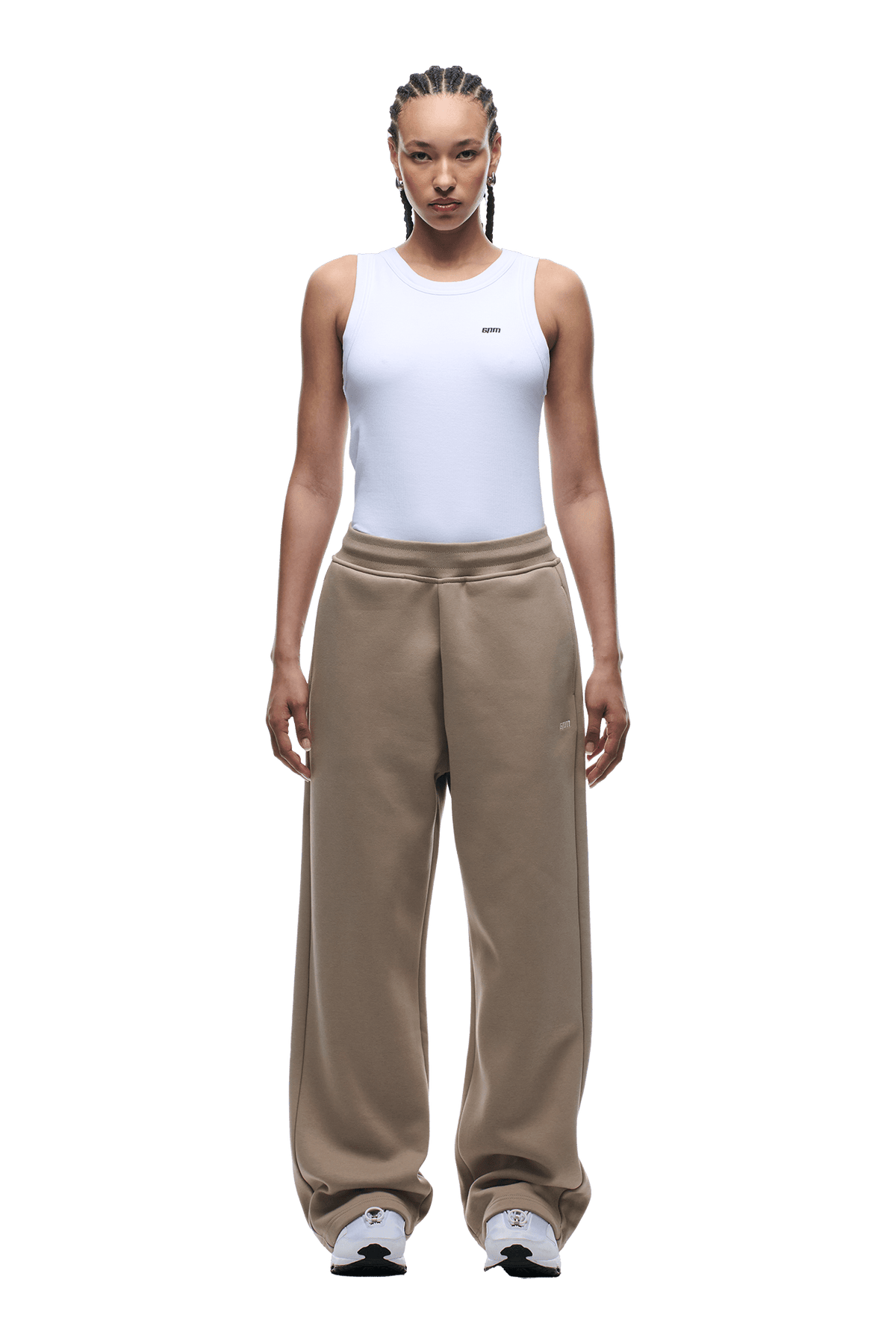 OPEN LEG JOGGER MOCCA CREAM