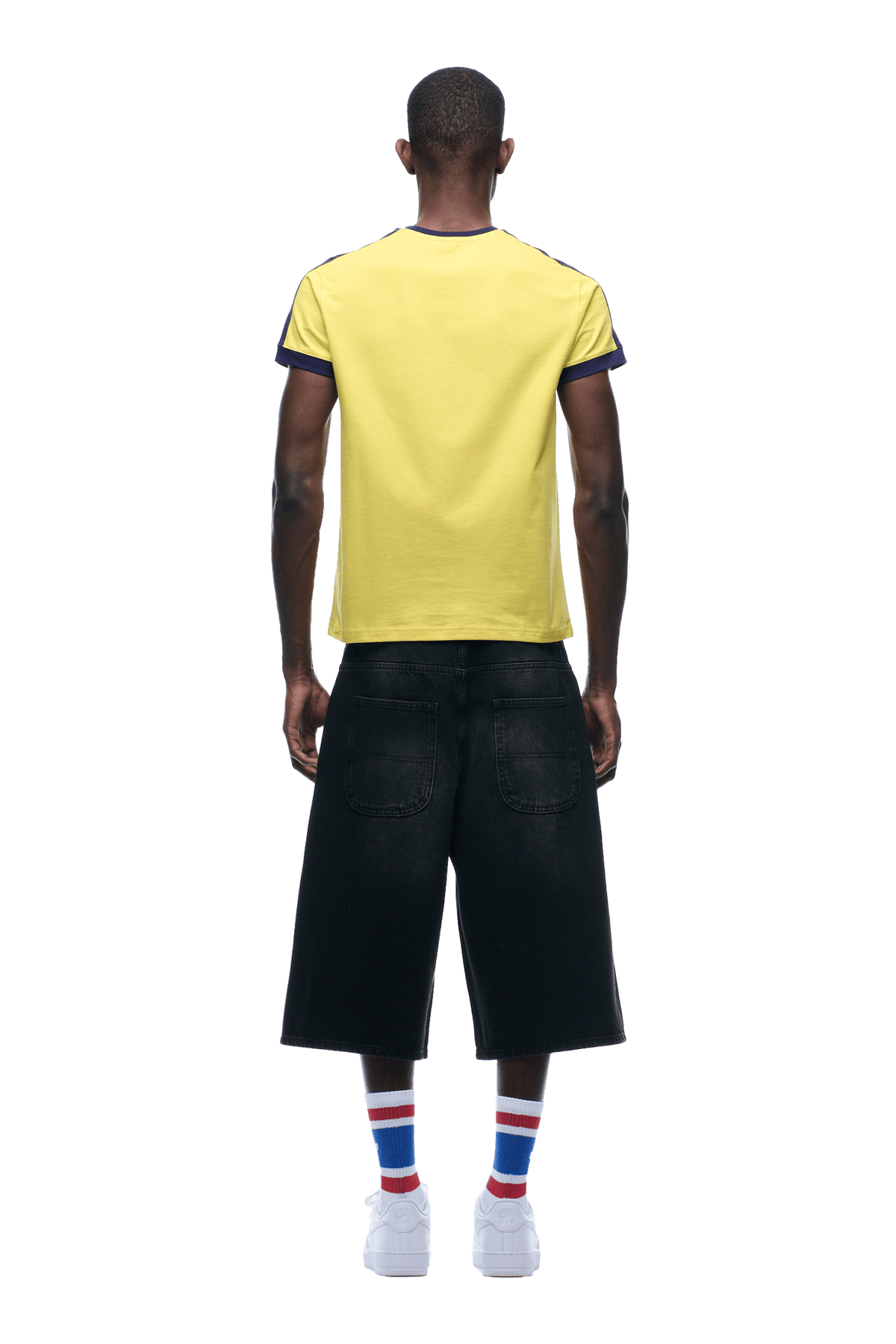 SLIM FIT RINGER TEE YELLOW