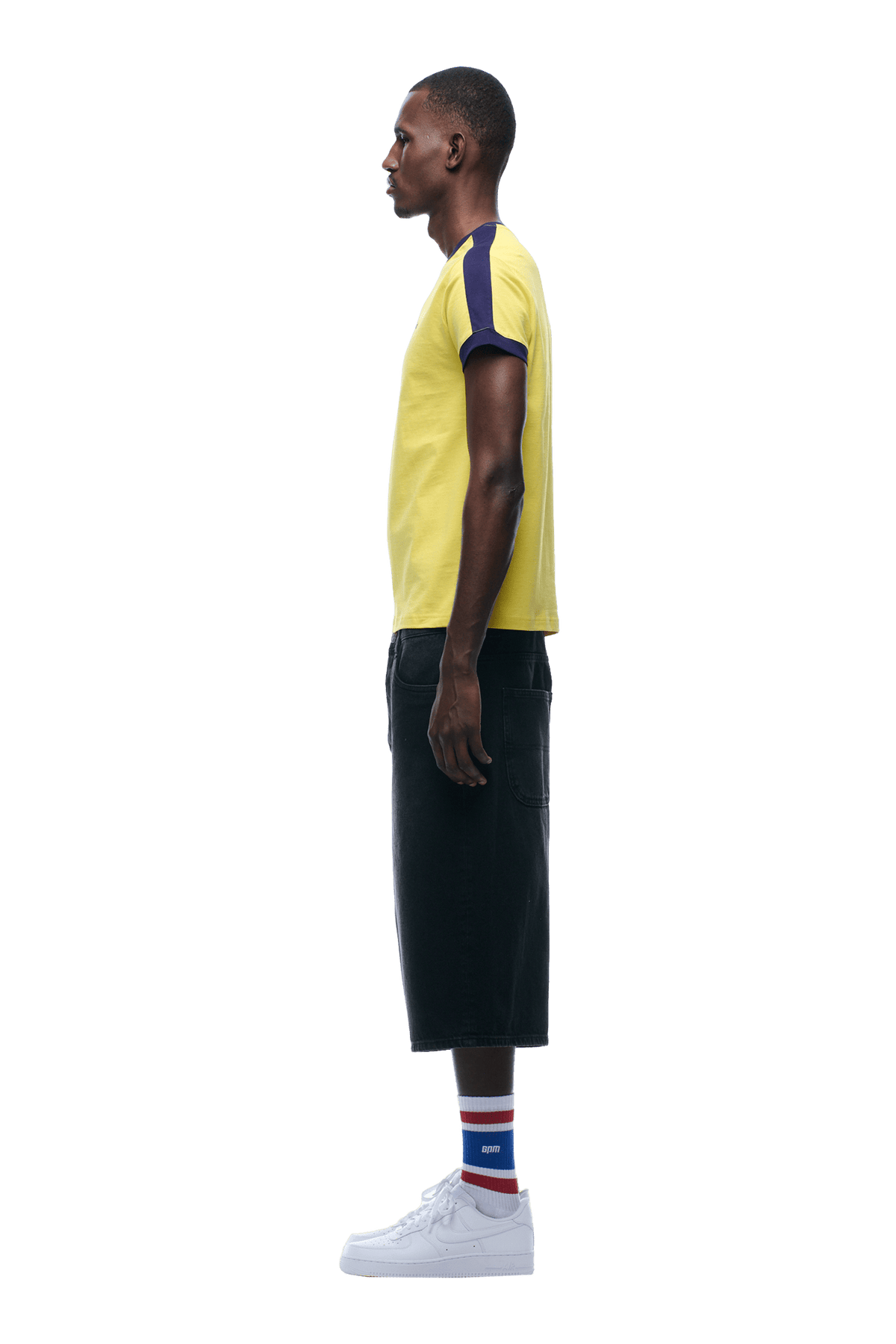 SLIM FIT RINGER TEE YELLOW