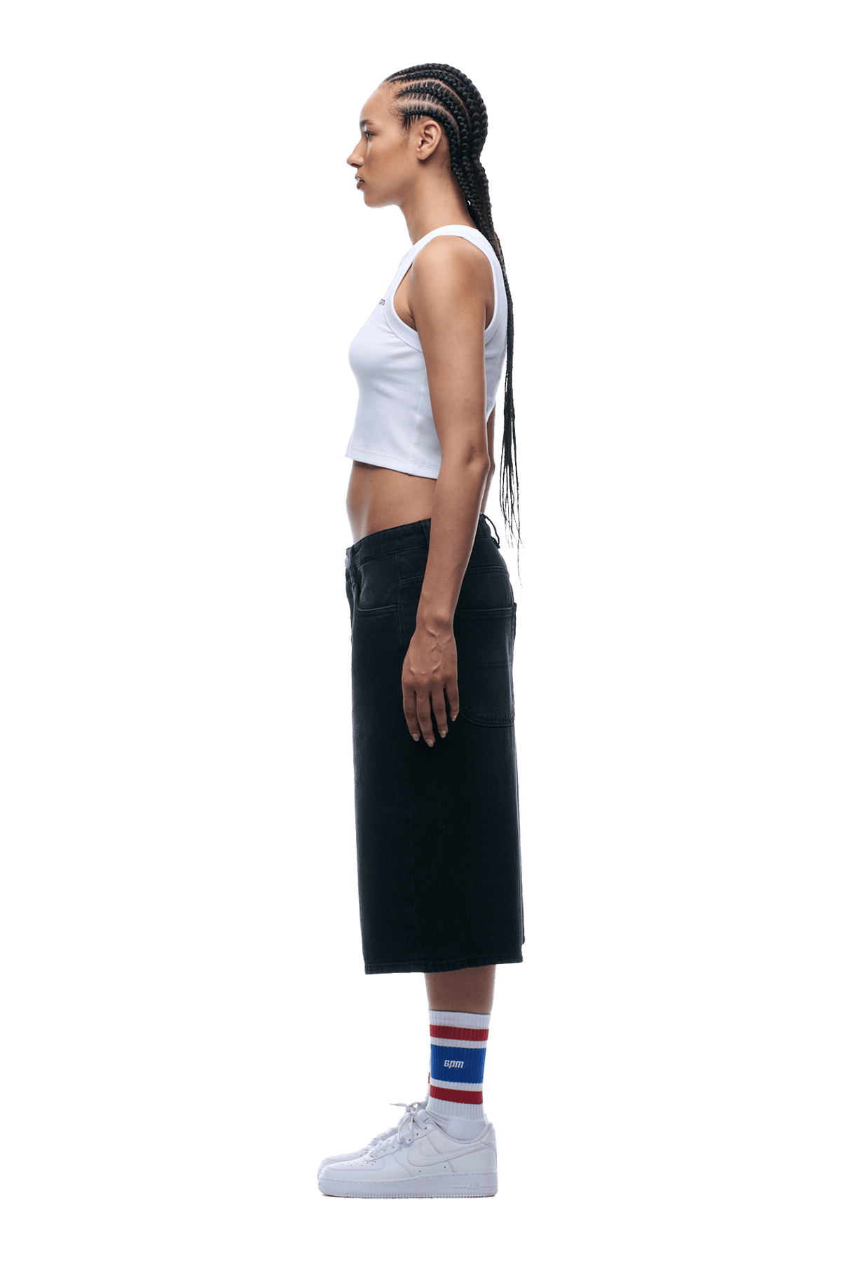 WASHED DENIM SHORTS BLACK