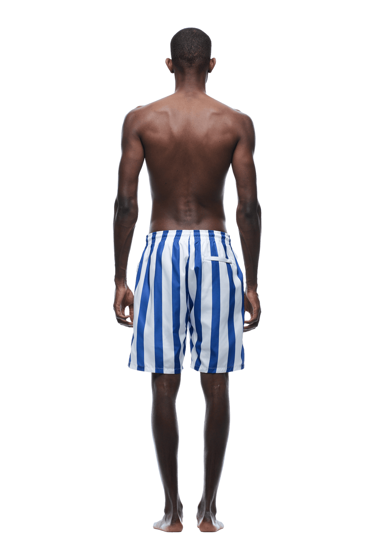 STRIPED SWIM SHORTS WHITE/NAVY
