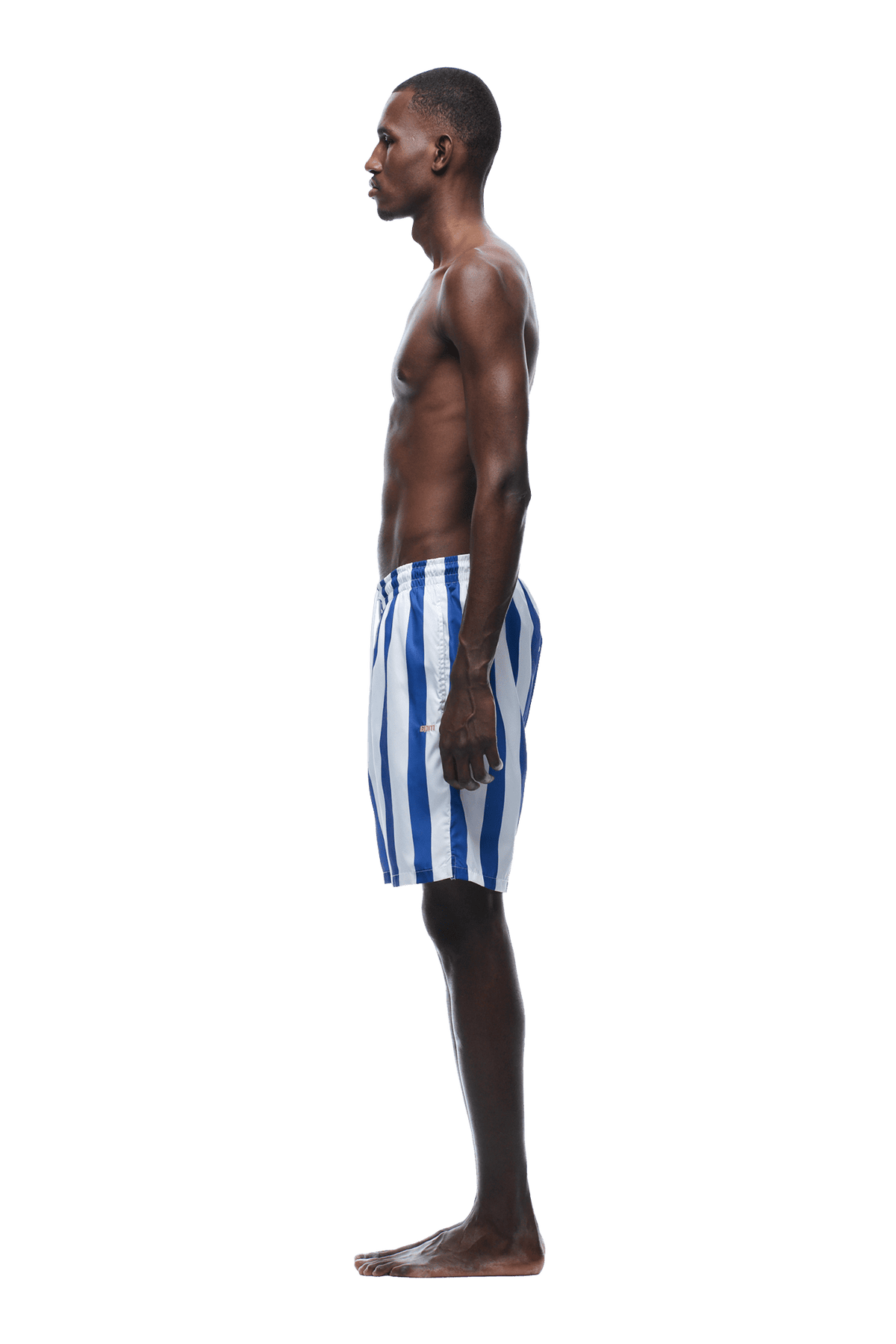 STRIPED SWIM SHORTS WHITE/NAVY