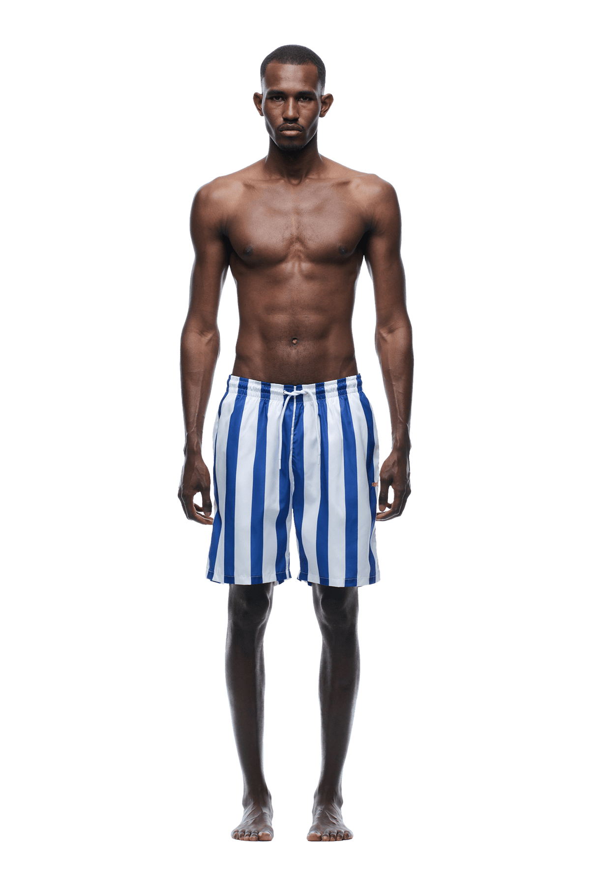 STRIPED SWIM SHORTS WHITE/NAVY