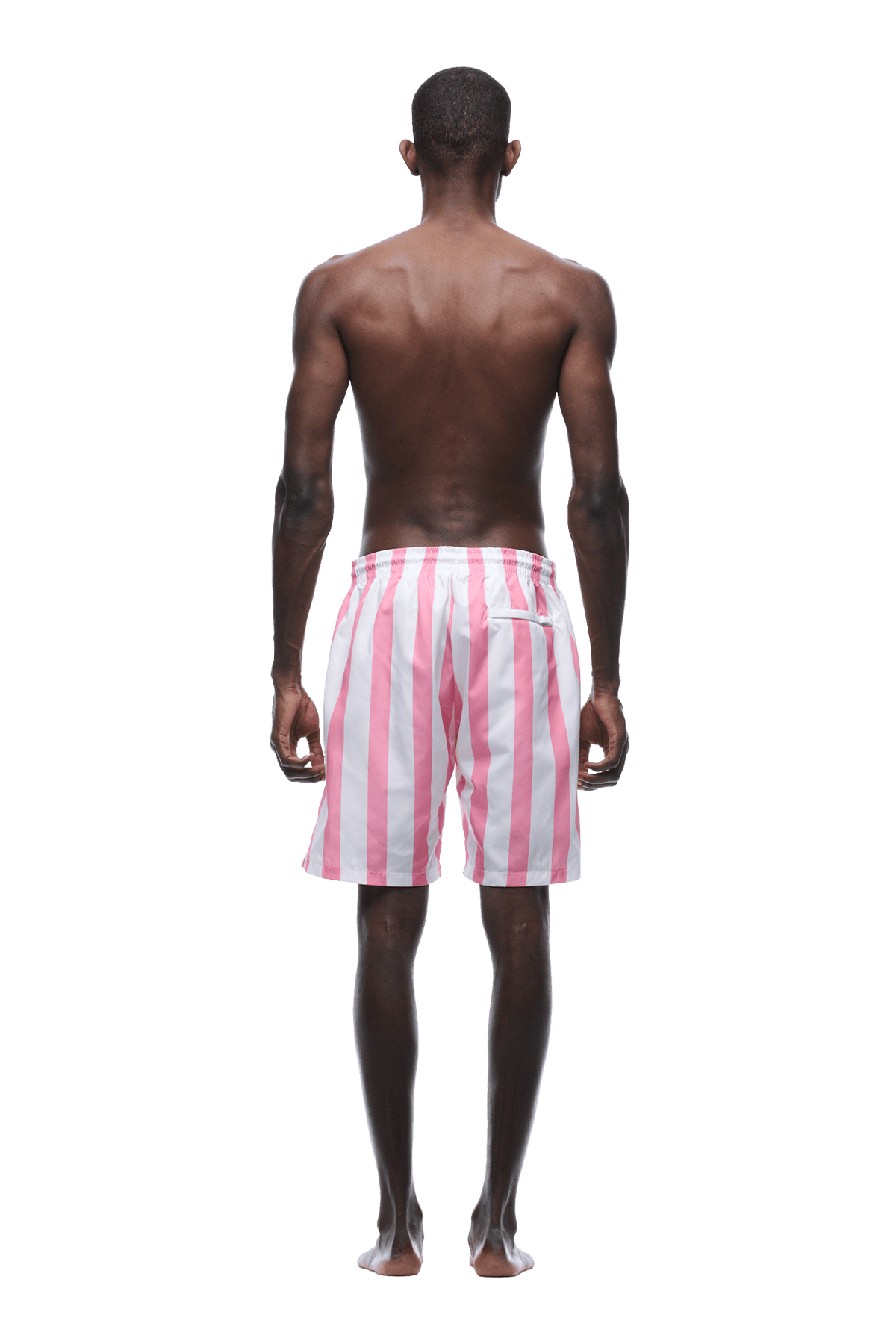 STRIPED SWIM SHORTS WHITE/PINK