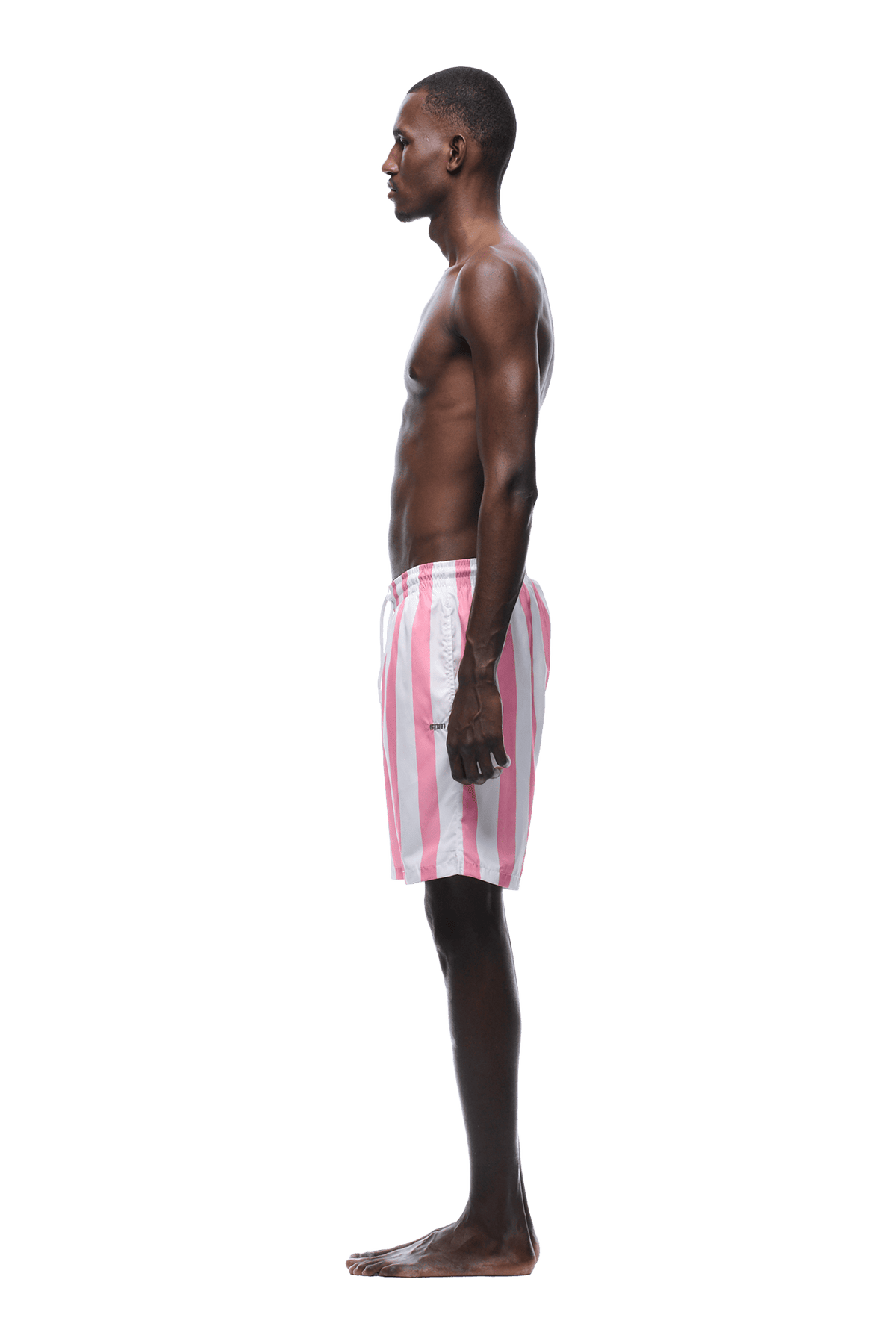 STRIPED SWIM SHORTS WHITE/PINK