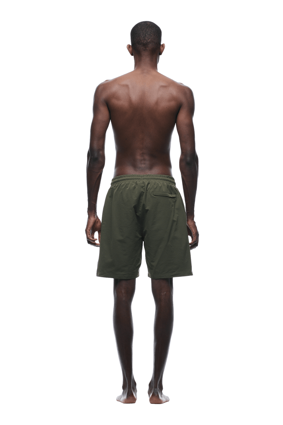 SEERSUCKER SWIM SHORTS OLIVE