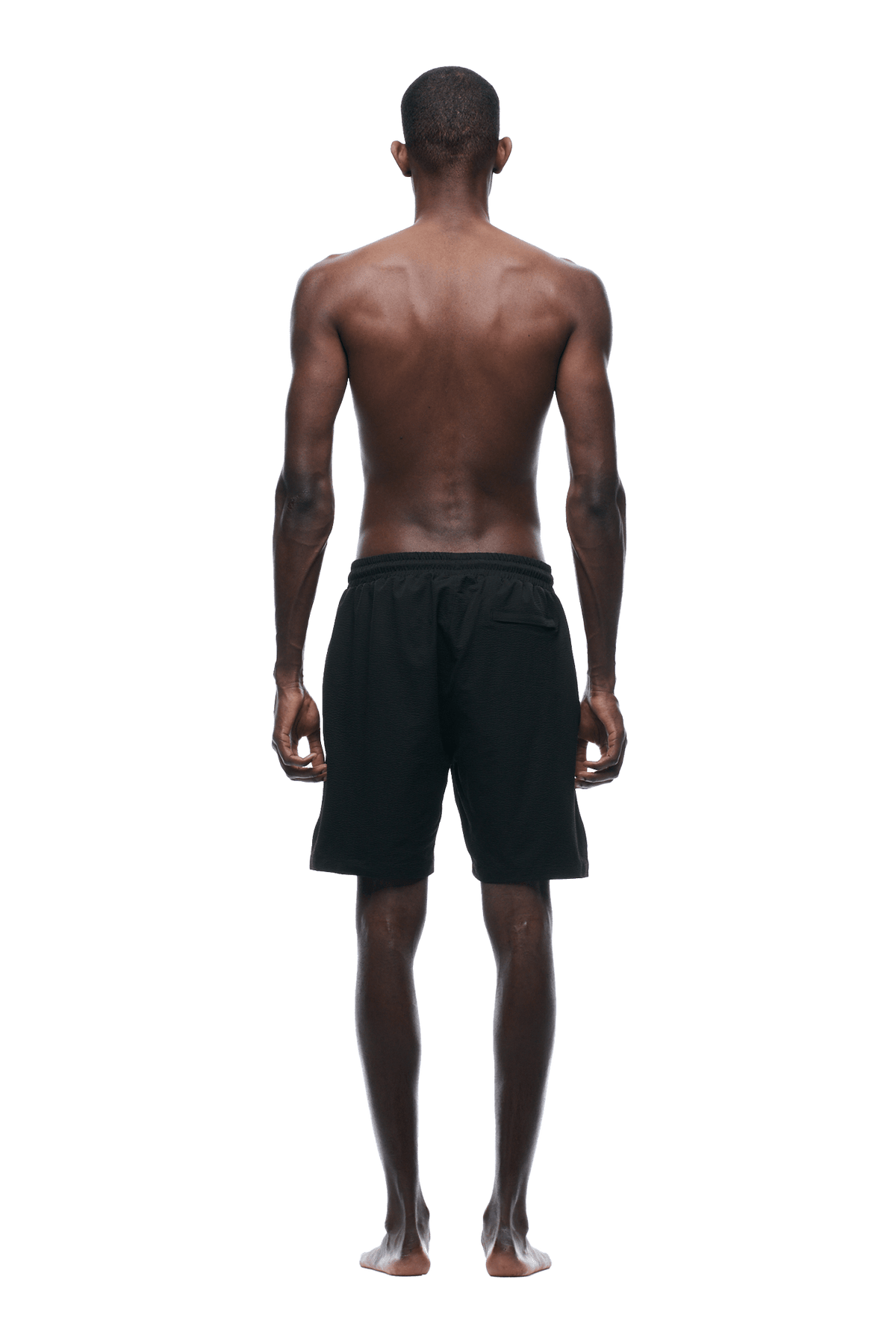 SEERSUCKER SWIM SHORTS BLACK