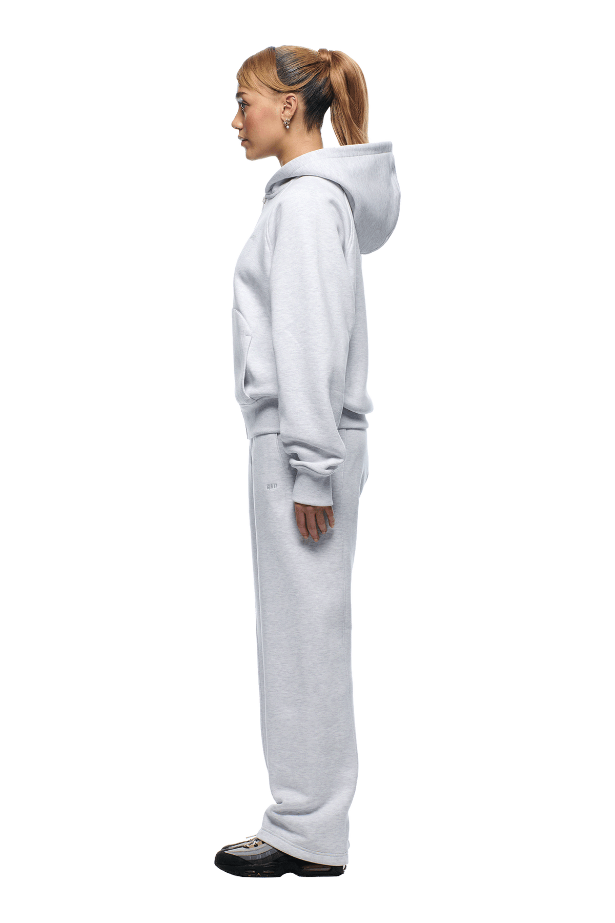 6PM+ SLIM ZIP HOODIE LIGHT GREY