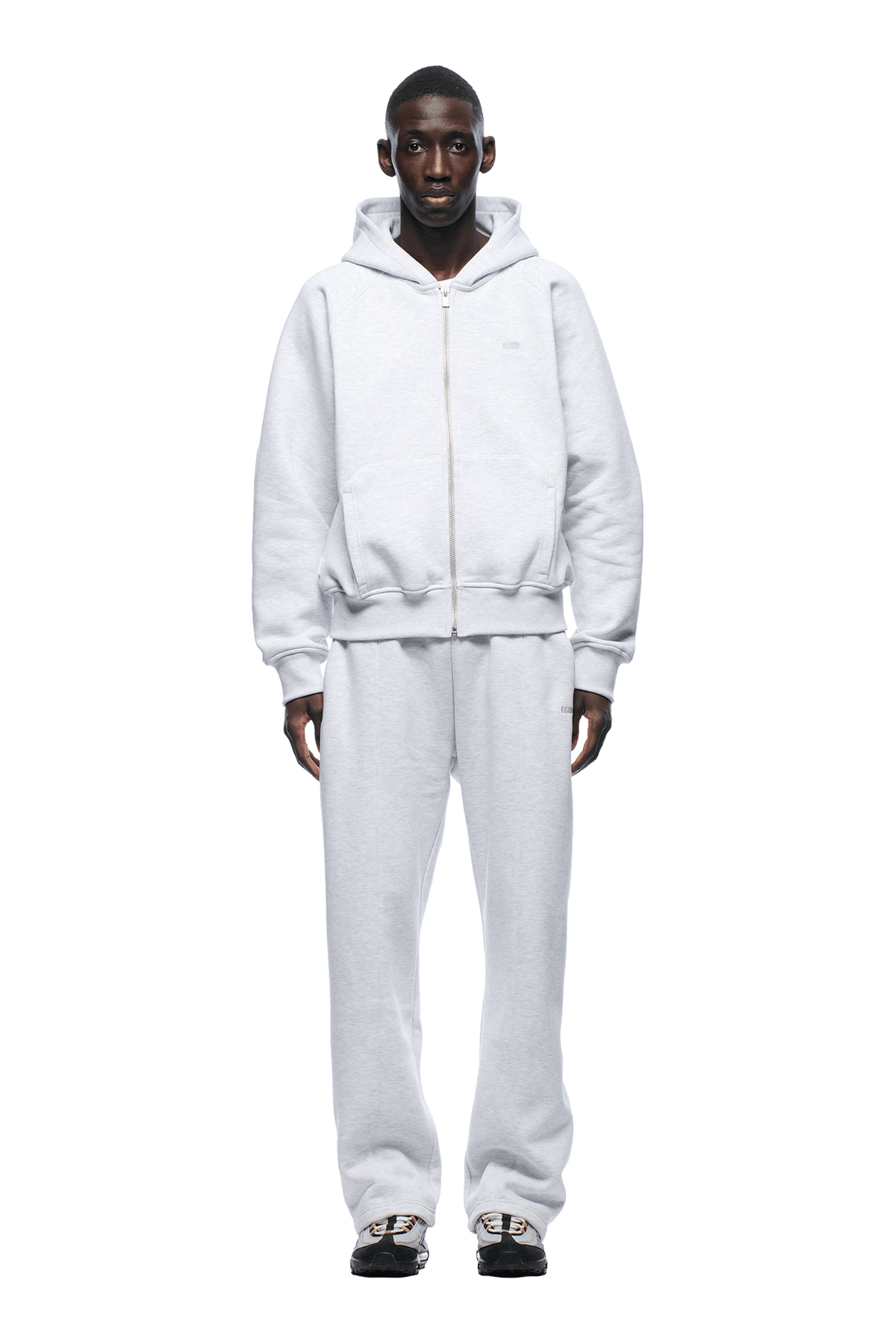 6PM+ SLIM ZIP HOODIE LIGHT GREY